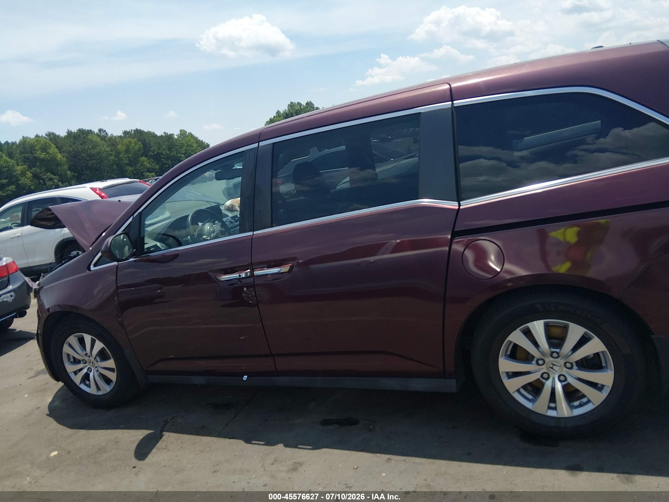 2015 Honda Odyssey Ex-l Burgundy vin: 5FNRL5H65FB023532