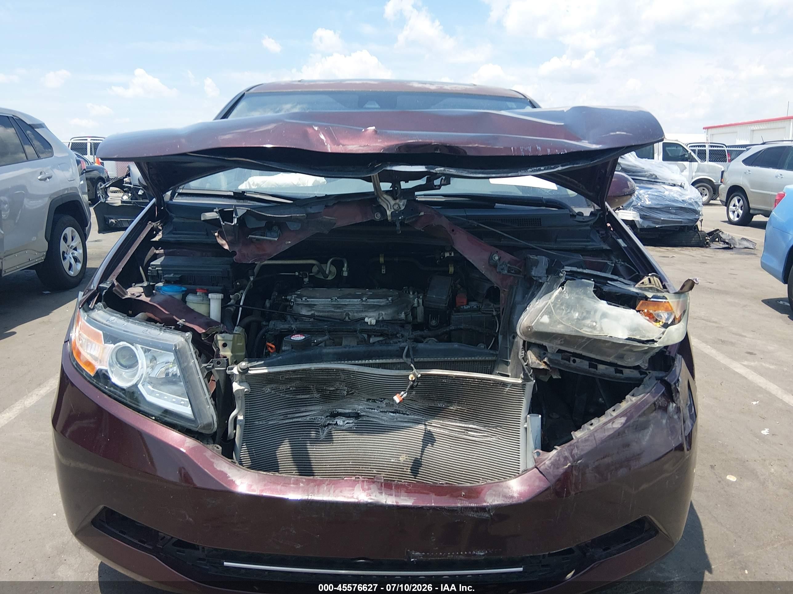 2015 Honda Odyssey Ex-l Burgundy vin: 5FNRL5H65FB023532