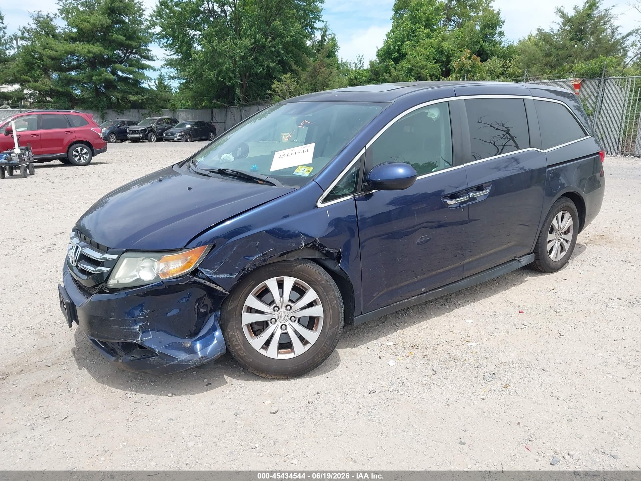 2015 Honda Odyssey Ex-l Blue vin: 5FNRL5H65FB029251