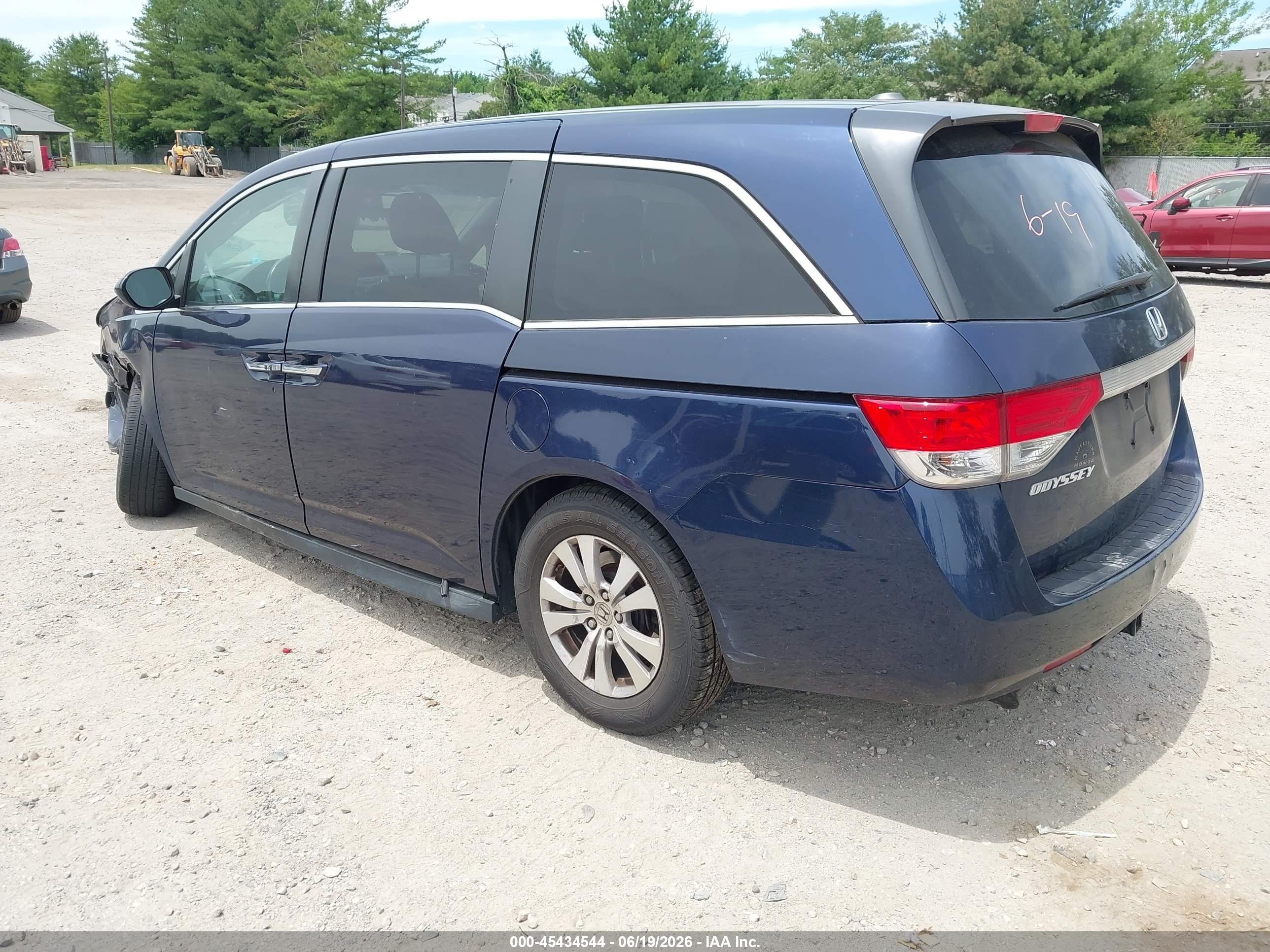 2015 Honda Odyssey Ex-l Blue vin: 5FNRL5H65FB029251