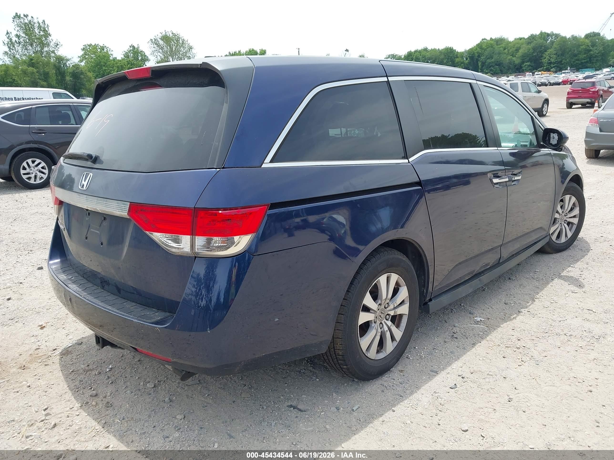 2015 Honda Odyssey Ex-l Blue vin: 5FNRL5H65FB029251