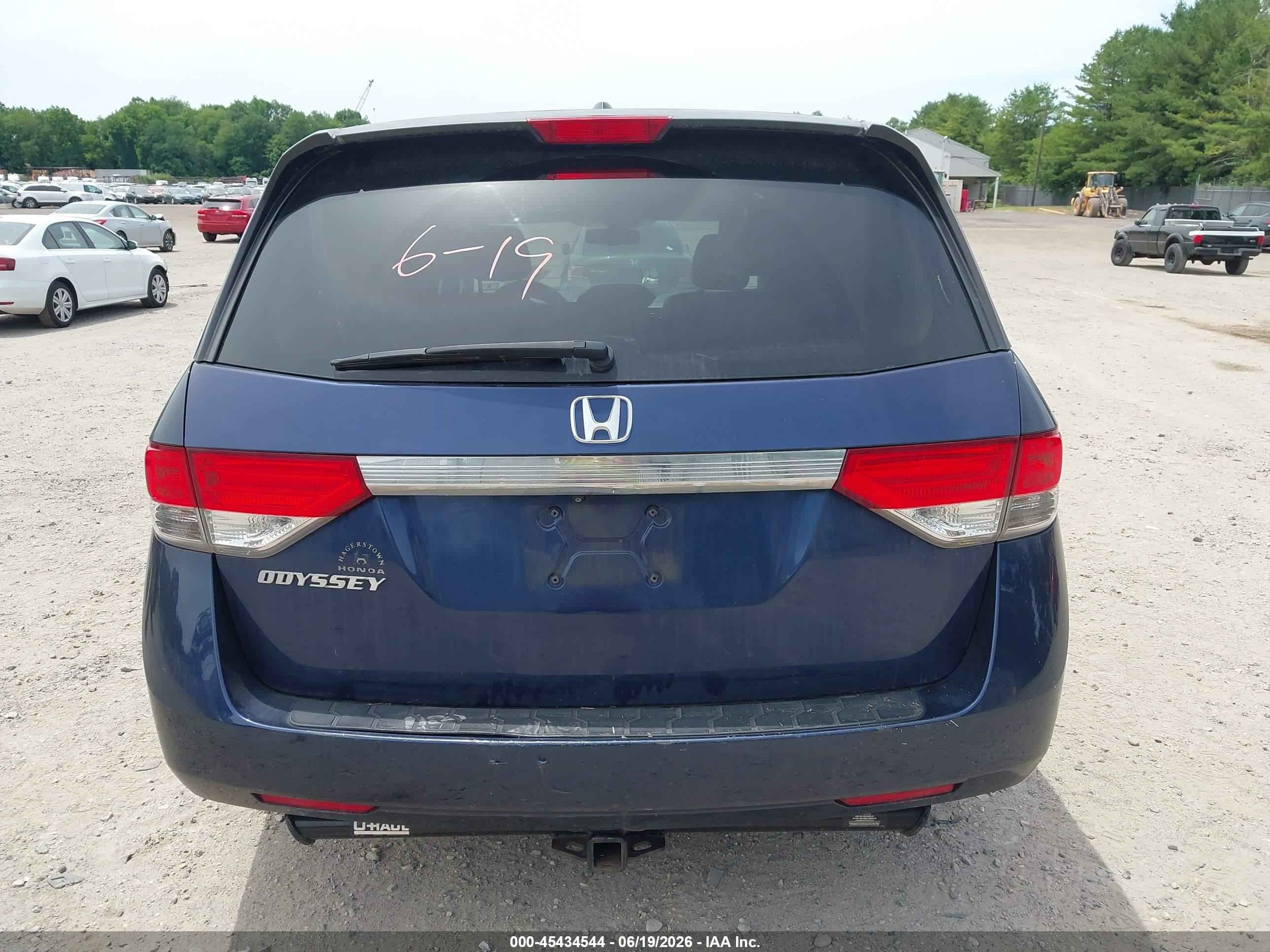 2015 Honda Odyssey Ex-l Blue vin: 5FNRL5H65FB029251