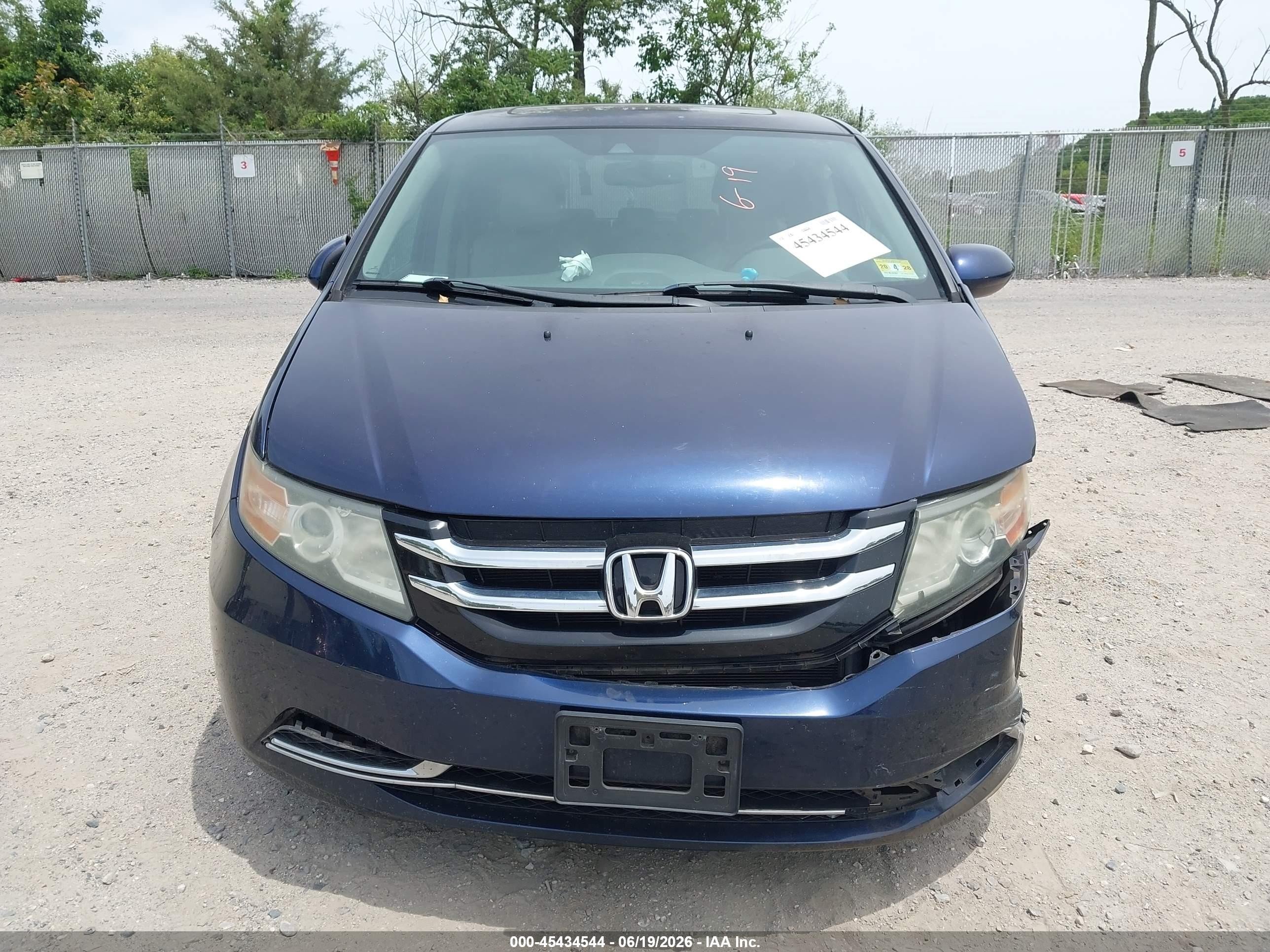 2015 Honda Odyssey Ex-l Blue vin: 5FNRL5H65FB029251