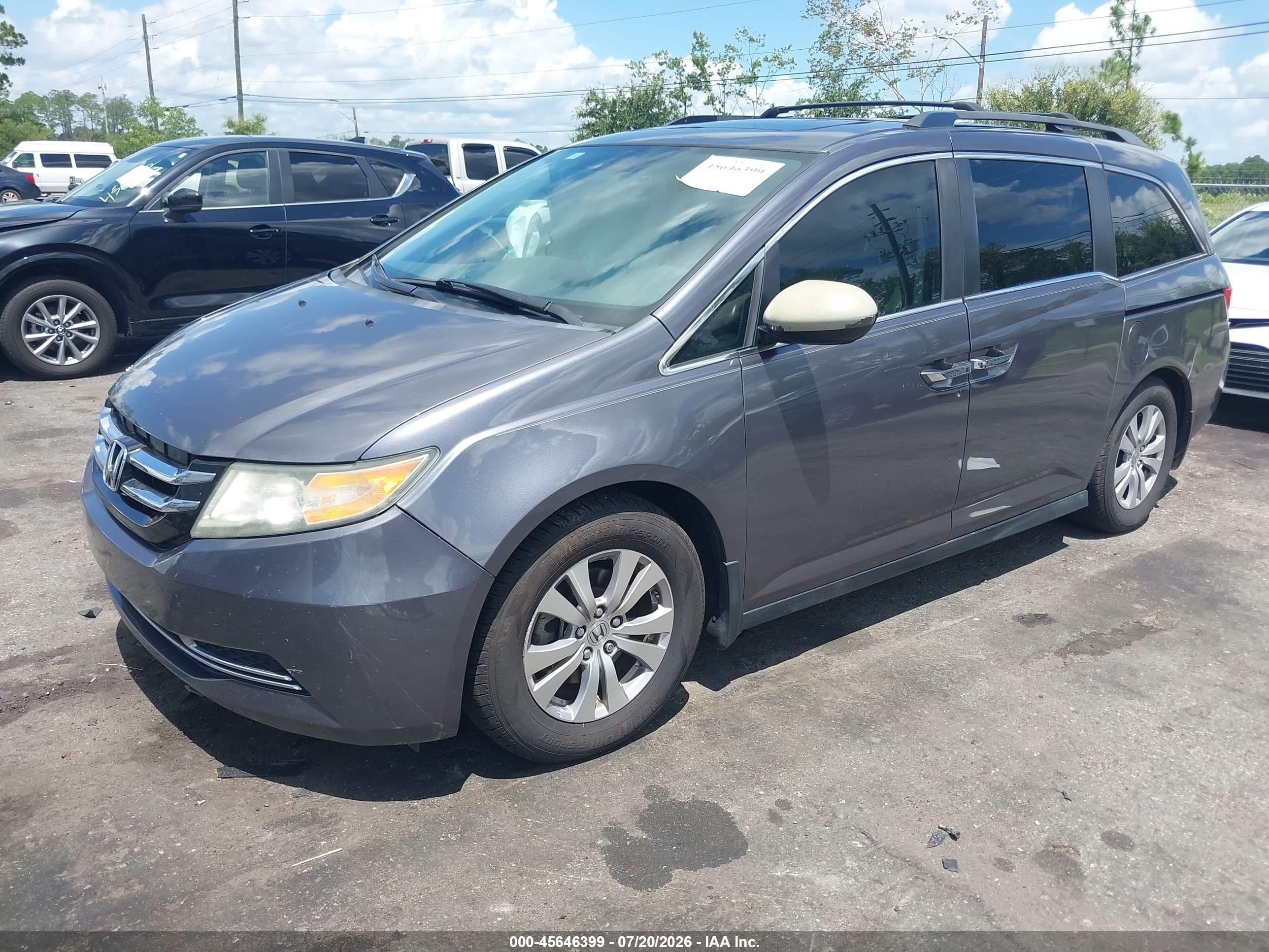 2015 Honda Odyssey Ex-l Black vin: 5FNRL5H65FB046647