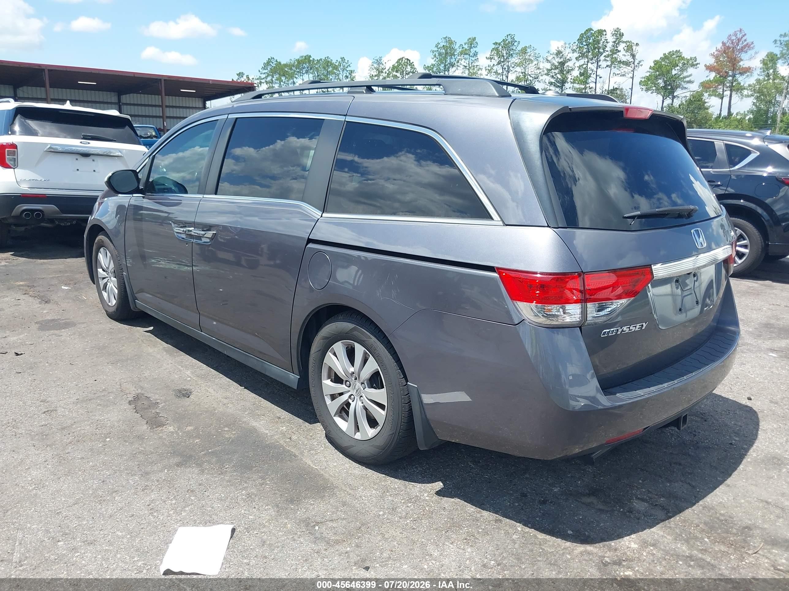 2015 Honda Odyssey Ex-l Black vin: 5FNRL5H65FB046647