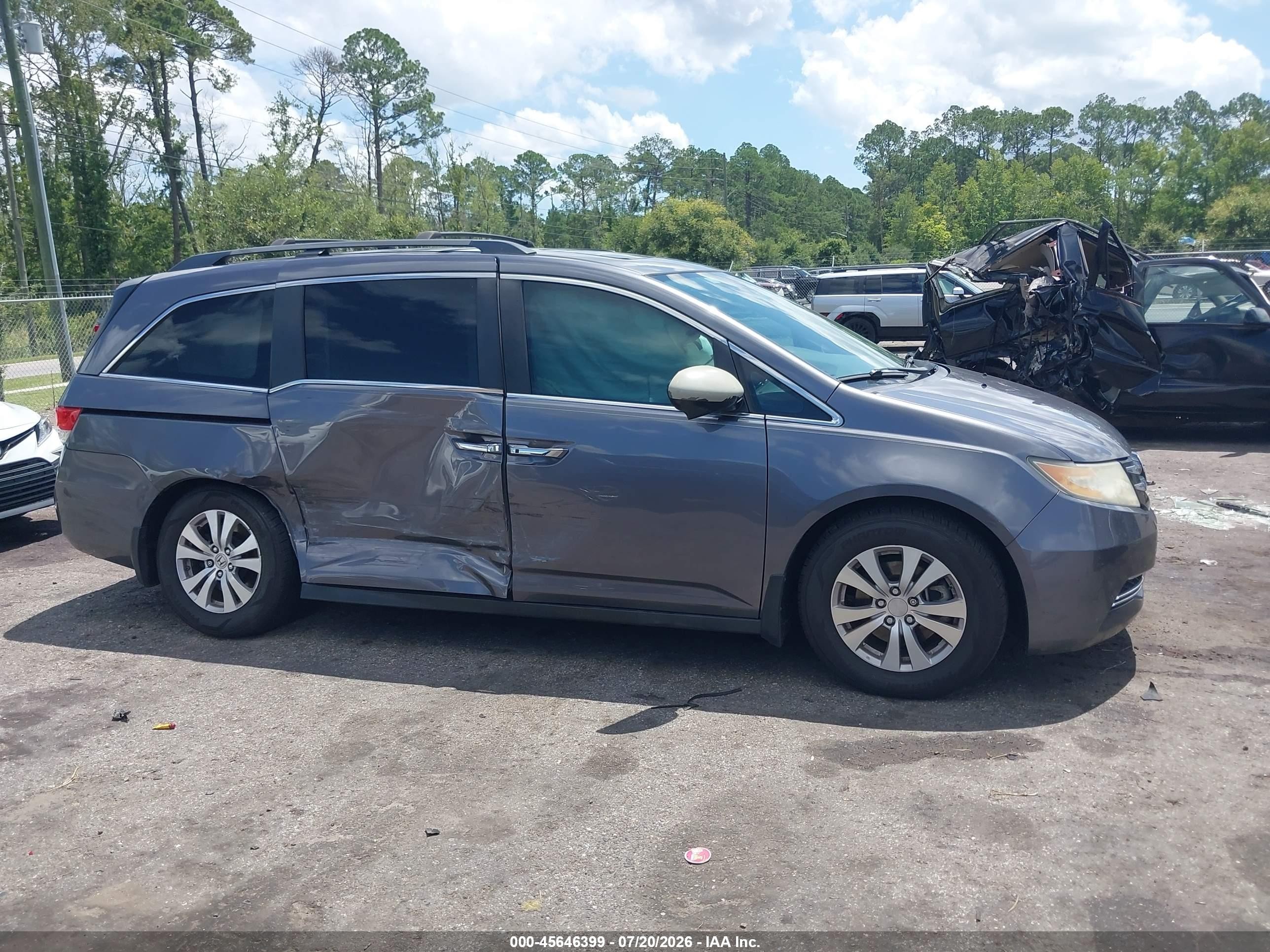 2015 Honda Odyssey Ex-l Black vin: 5FNRL5H65FB046647