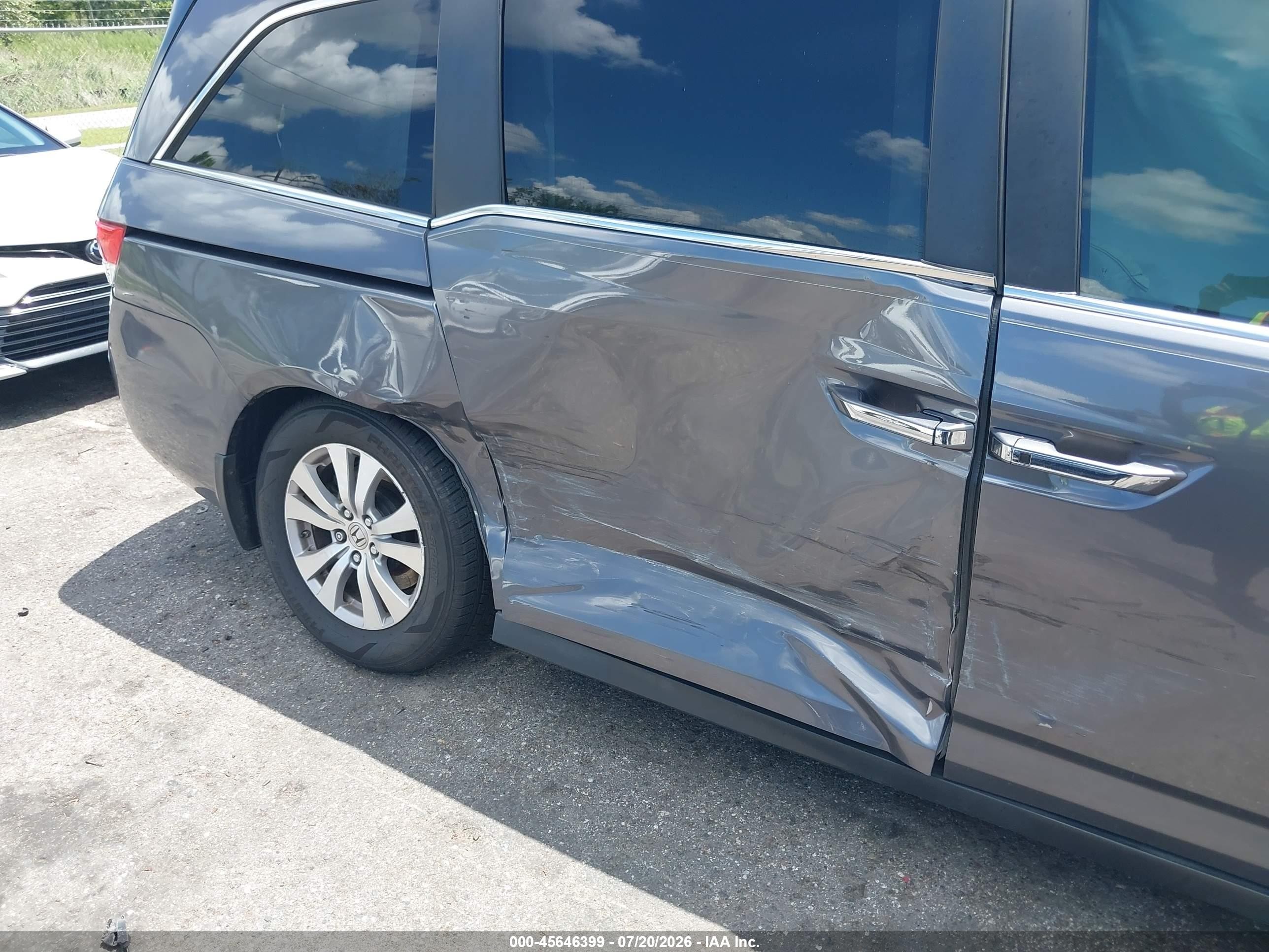 2015 Honda Odyssey Ex-l Black vin: 5FNRL5H65FB046647