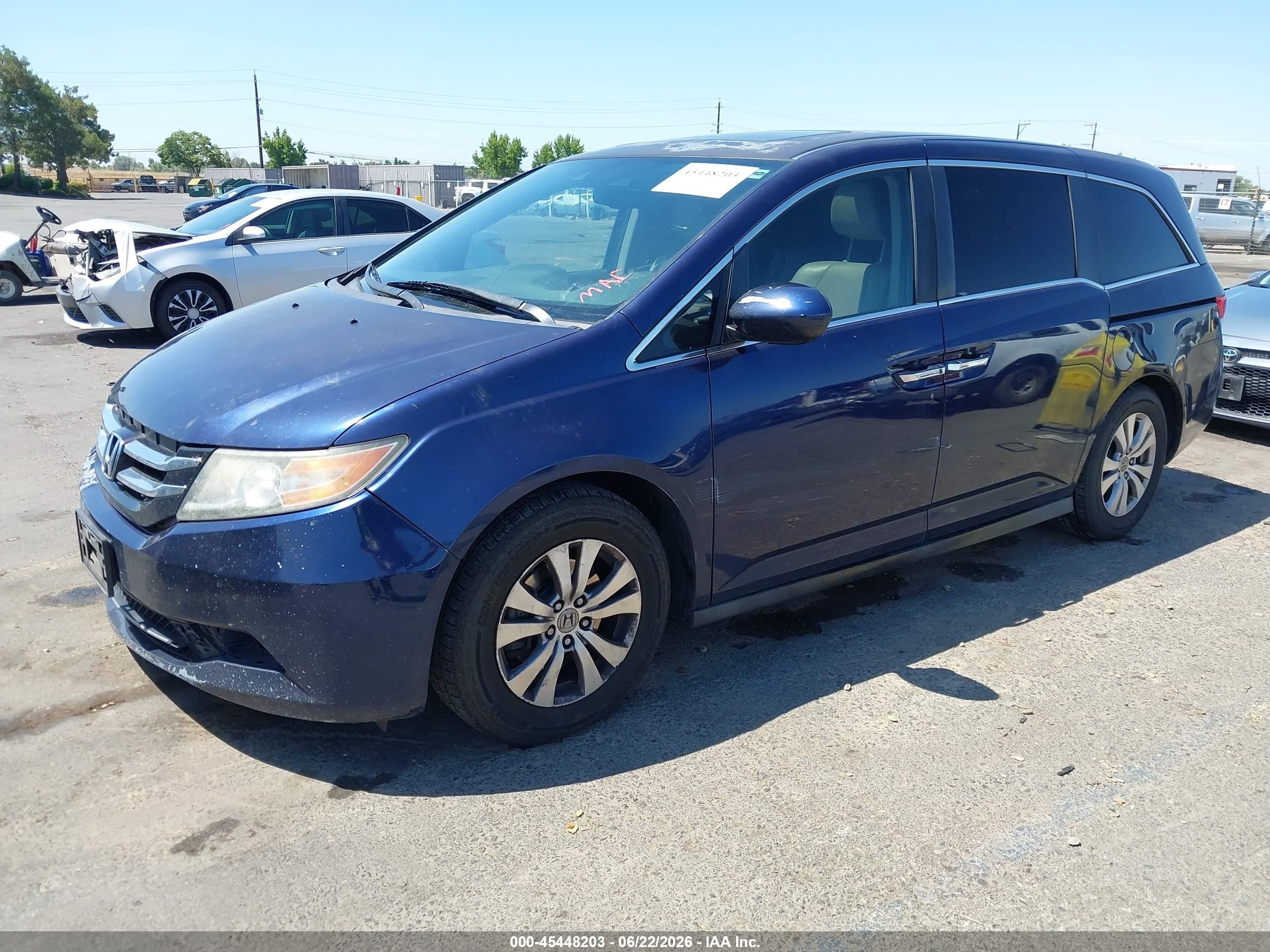 2015 Honda Odyssey Ex-l Dark Blue vin: 5FNRL5H65FB055560