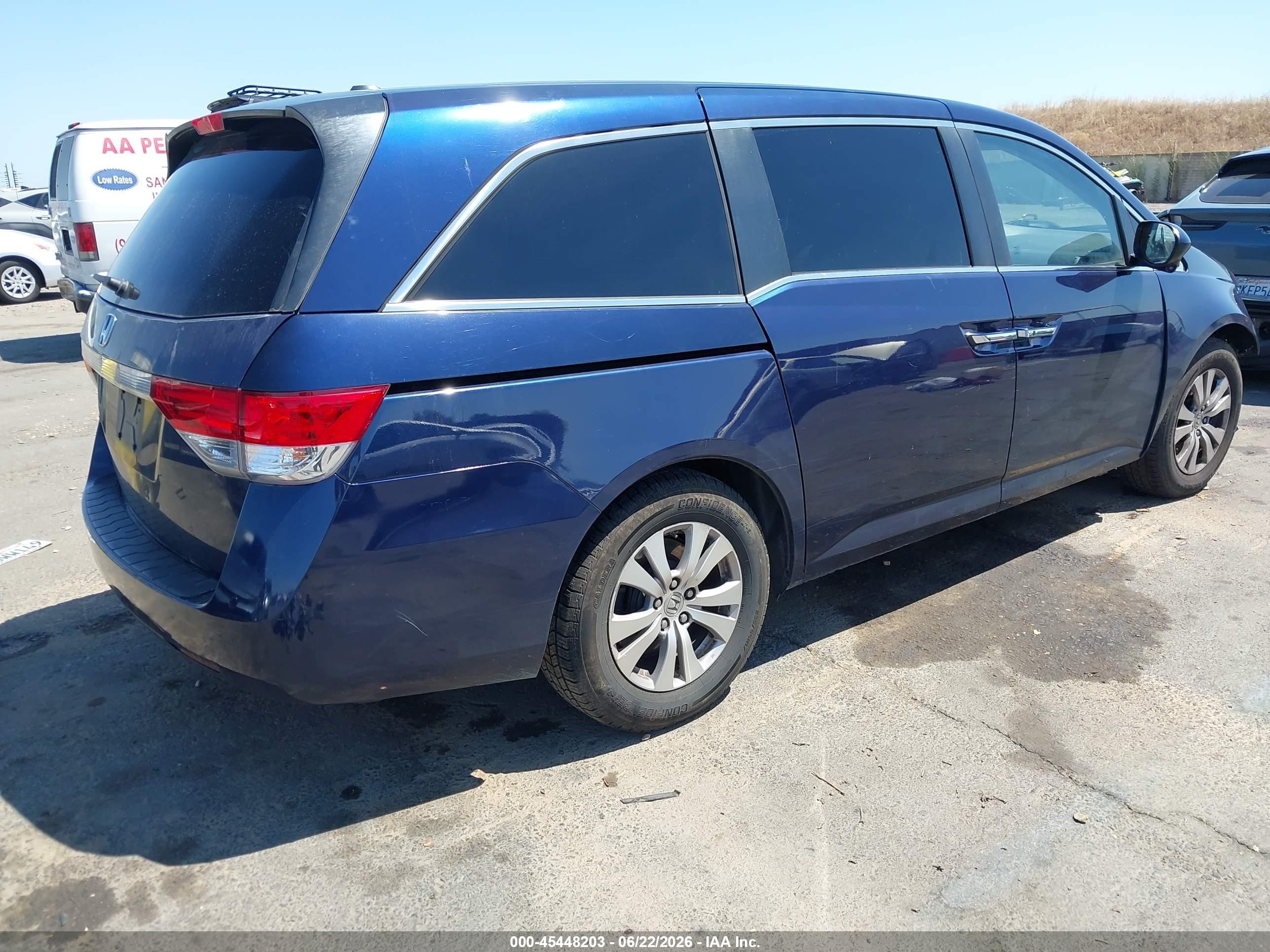 2015 Honda Odyssey Ex-l Dark Blue vin: 5FNRL5H65FB055560