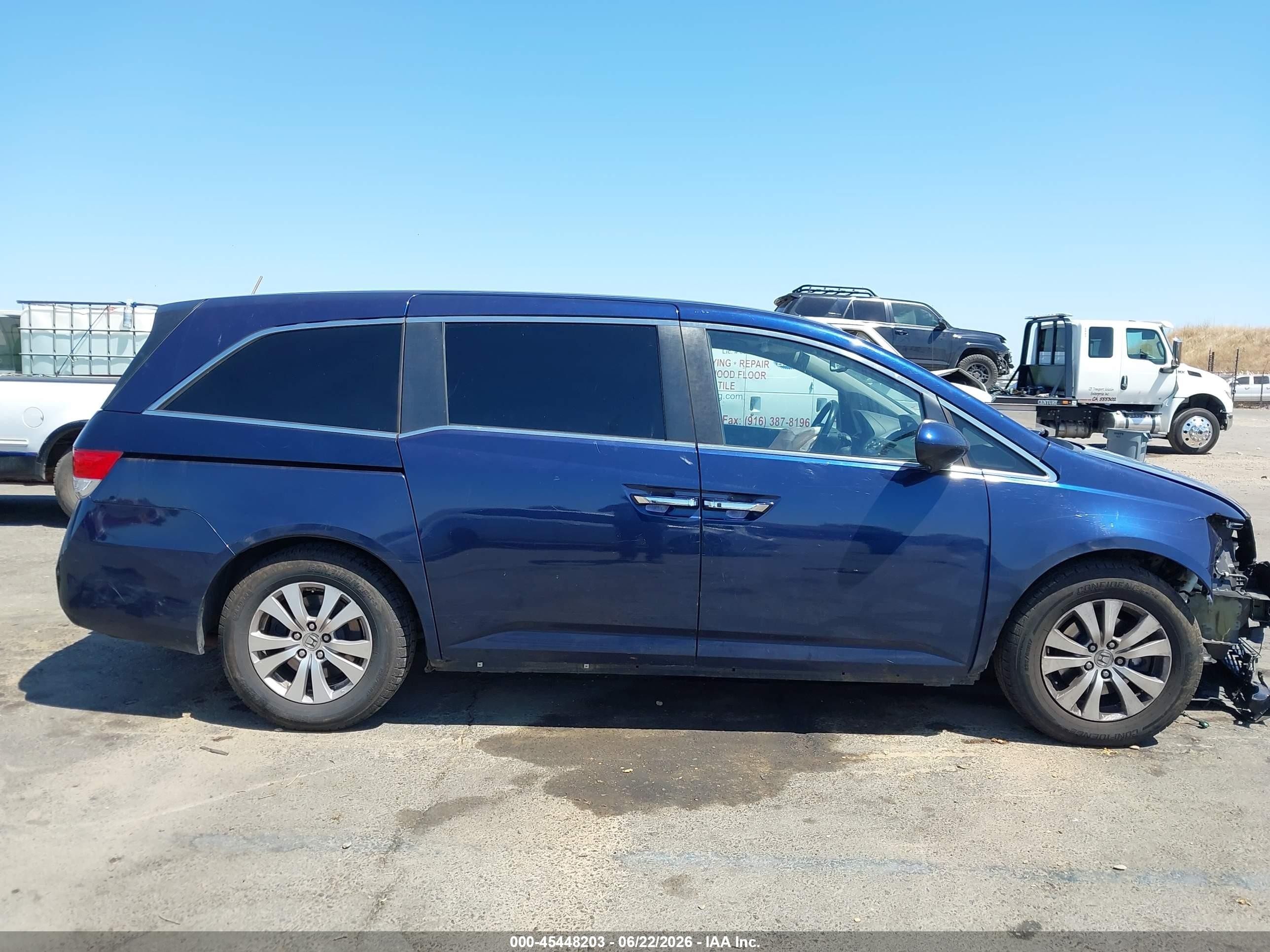 2015 Honda Odyssey Ex-l Dark Blue vin: 5FNRL5H65FB055560