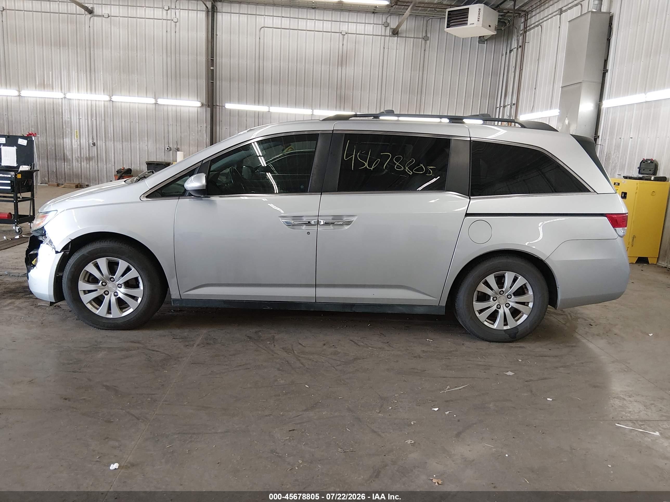2015 Honda Odyssey Ex-l Серебряный vin: 5FNRL5H65FB057809