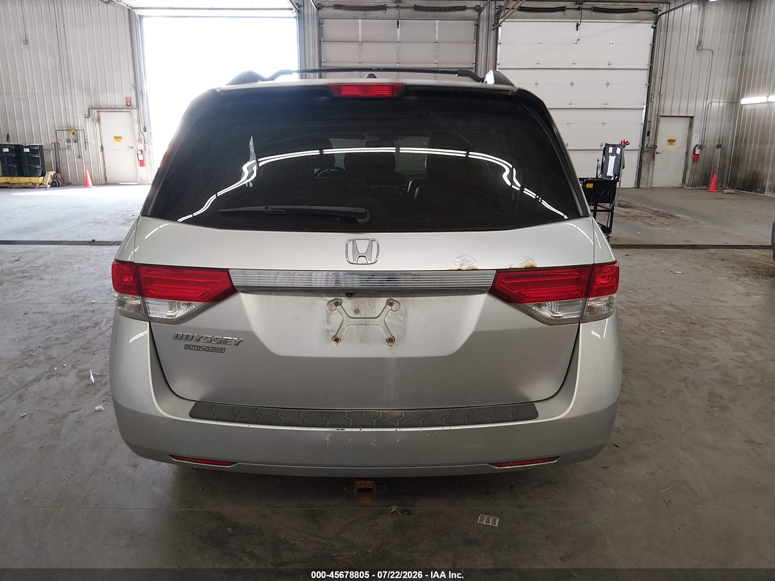 2015 Honda Odyssey Ex-l Серебряный vin: 5FNRL5H65FB057809