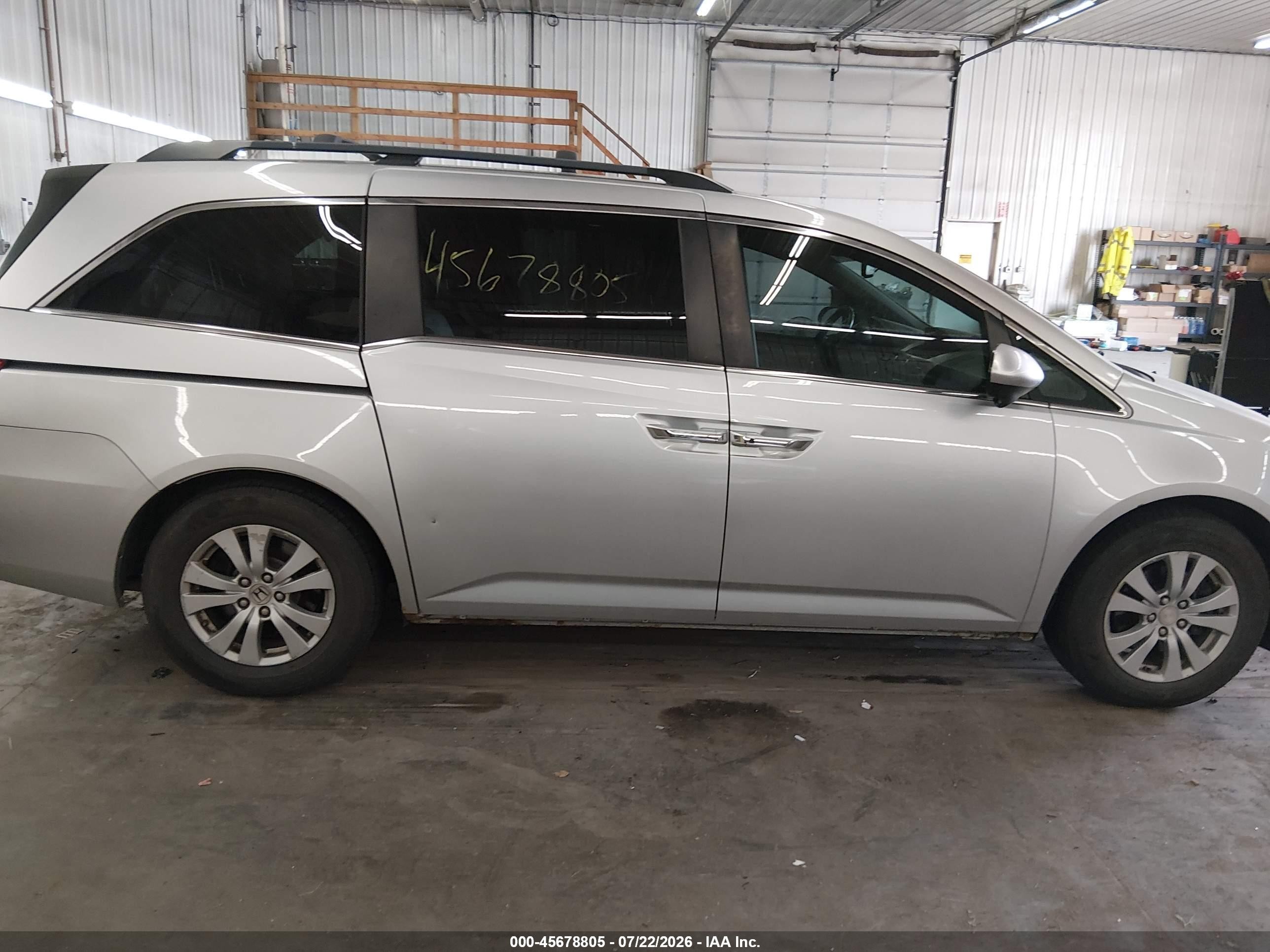 2015 Honda Odyssey Ex-l Серебряный vin: 5FNRL5H65FB057809