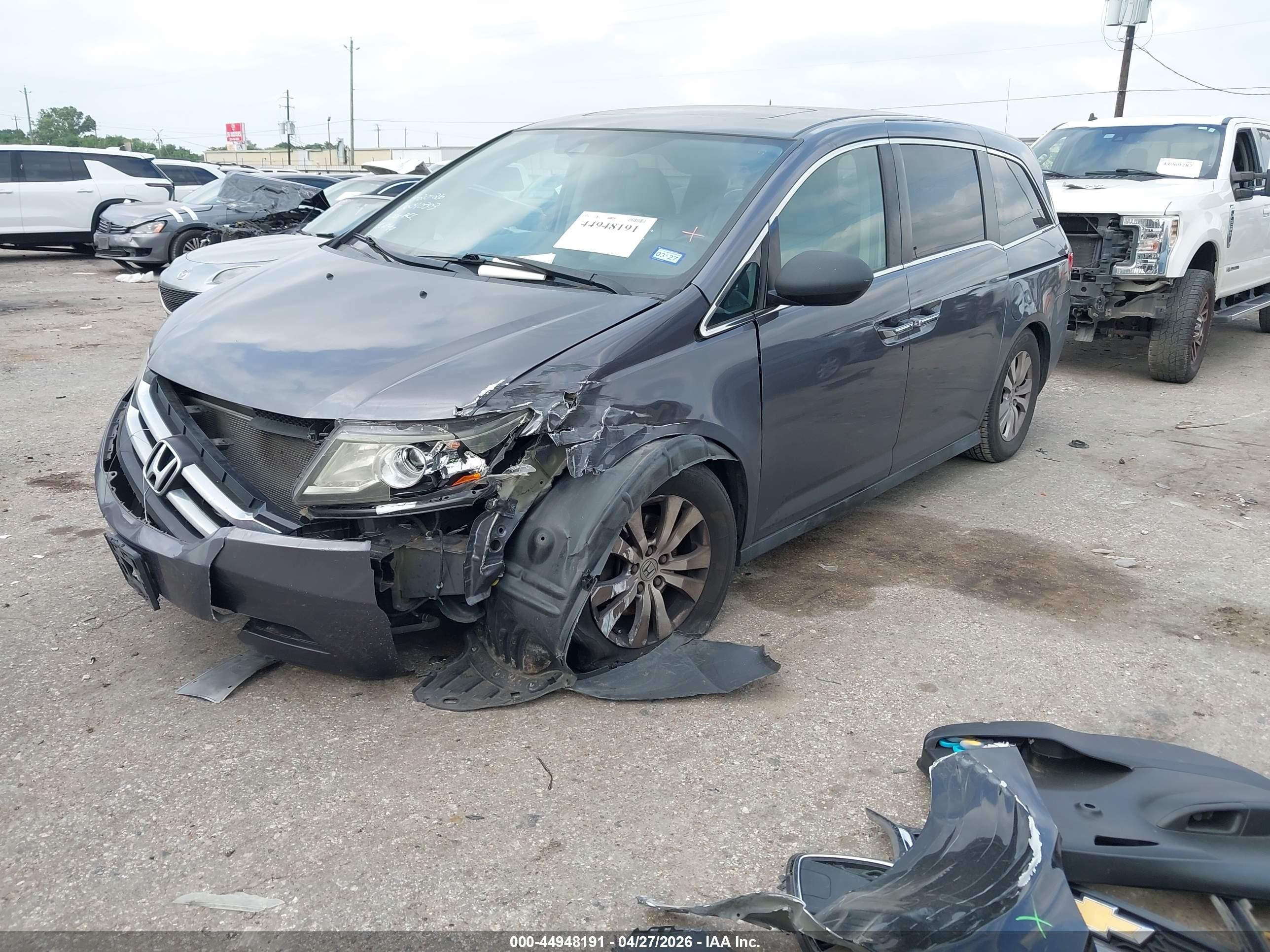 2015 Honda Odyssey Ex-l Gray vin: 5FNRL5H65FB089949