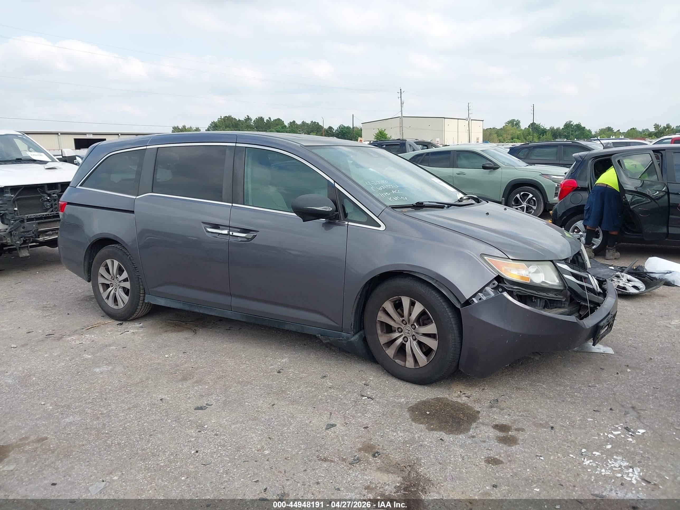 2015 Honda Odyssey Ex-l Gray vin: 5FNRL5H65FB089949