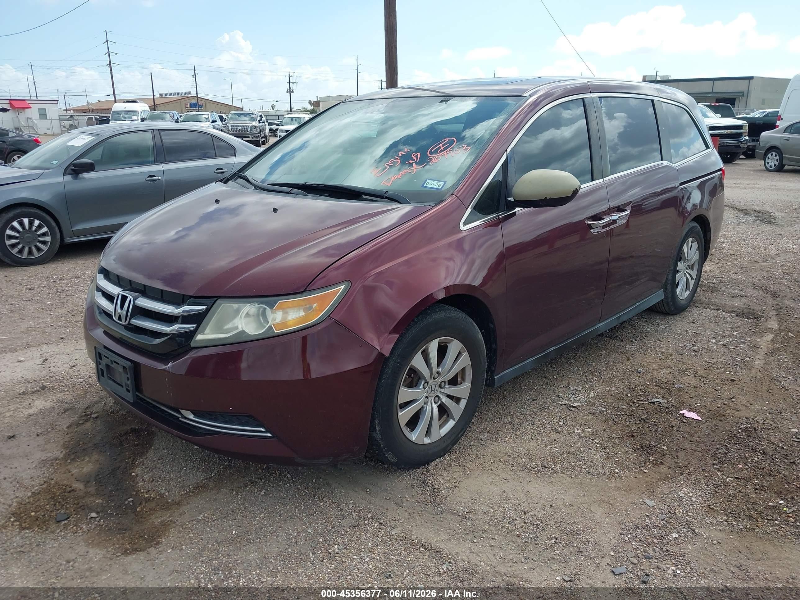 2015 Honda Odyssey Ex-l Champagne vin: 5FNRL5H65FB097436