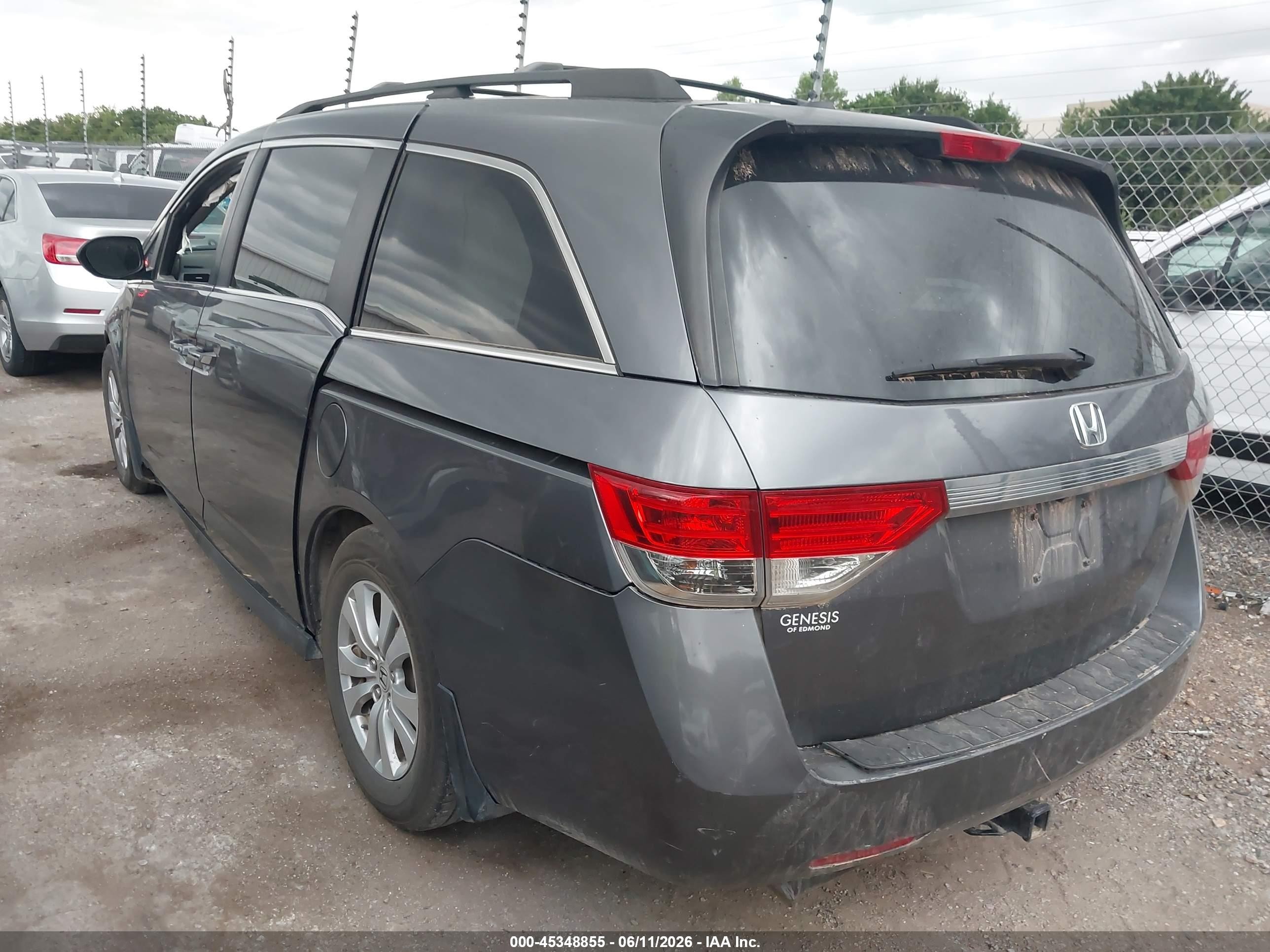 2015 Honda Odyssey Ex-l Gray vin: 5FNRL5H65FB100254