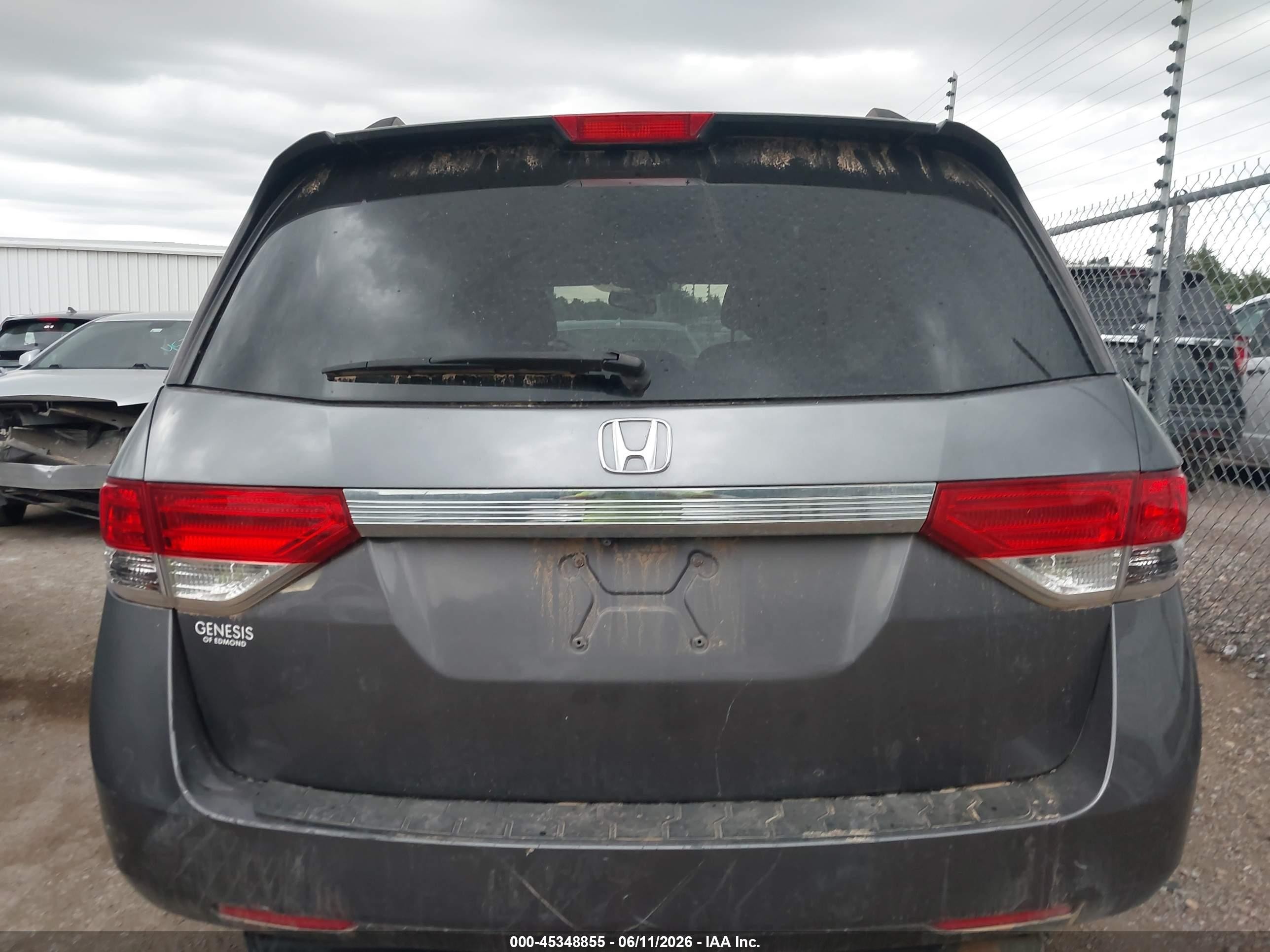 2015 Honda Odyssey Ex-l Gray vin: 5FNRL5H65FB100254