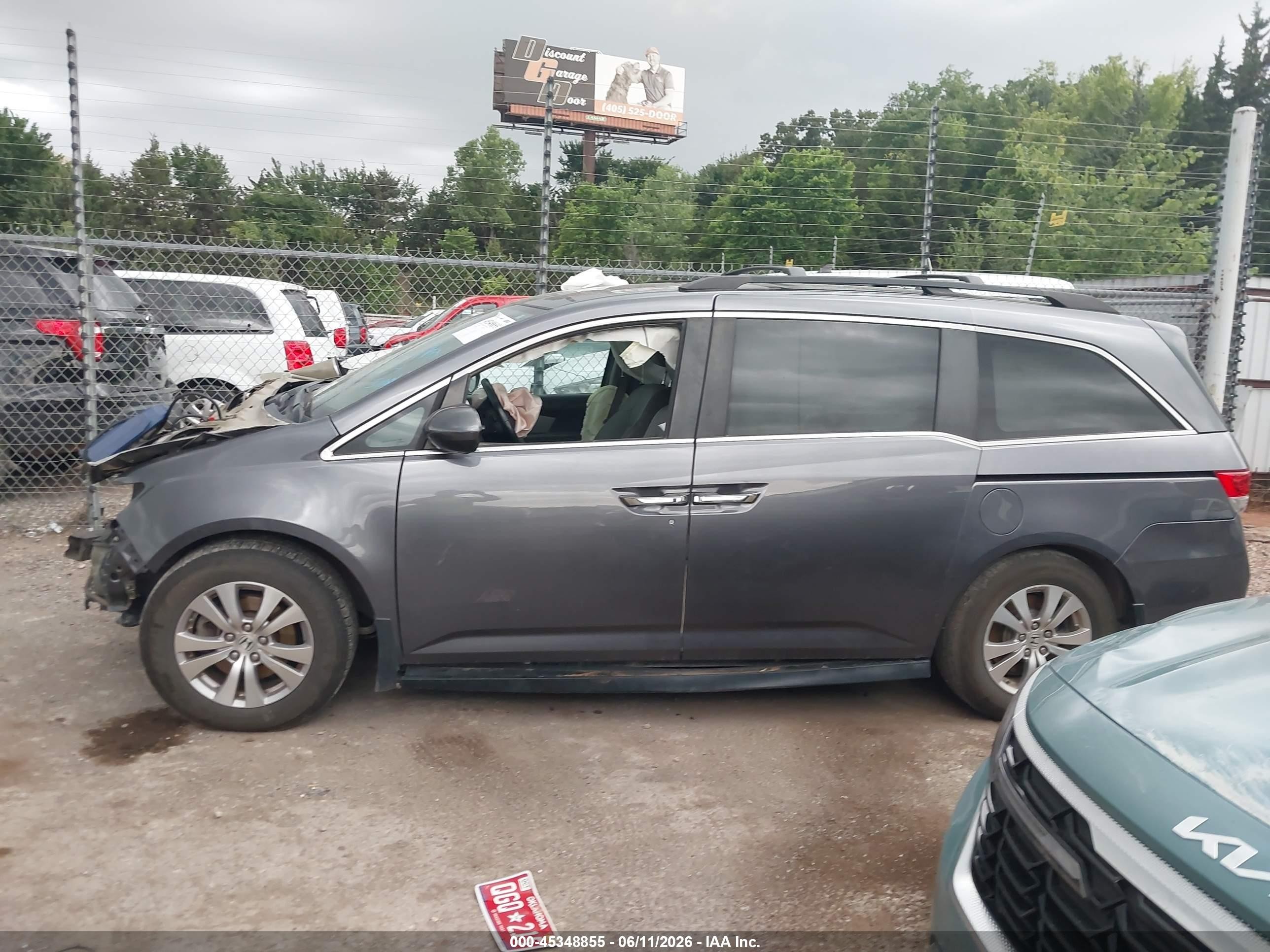 2015 Honda Odyssey Ex-l Gray vin: 5FNRL5H65FB100254