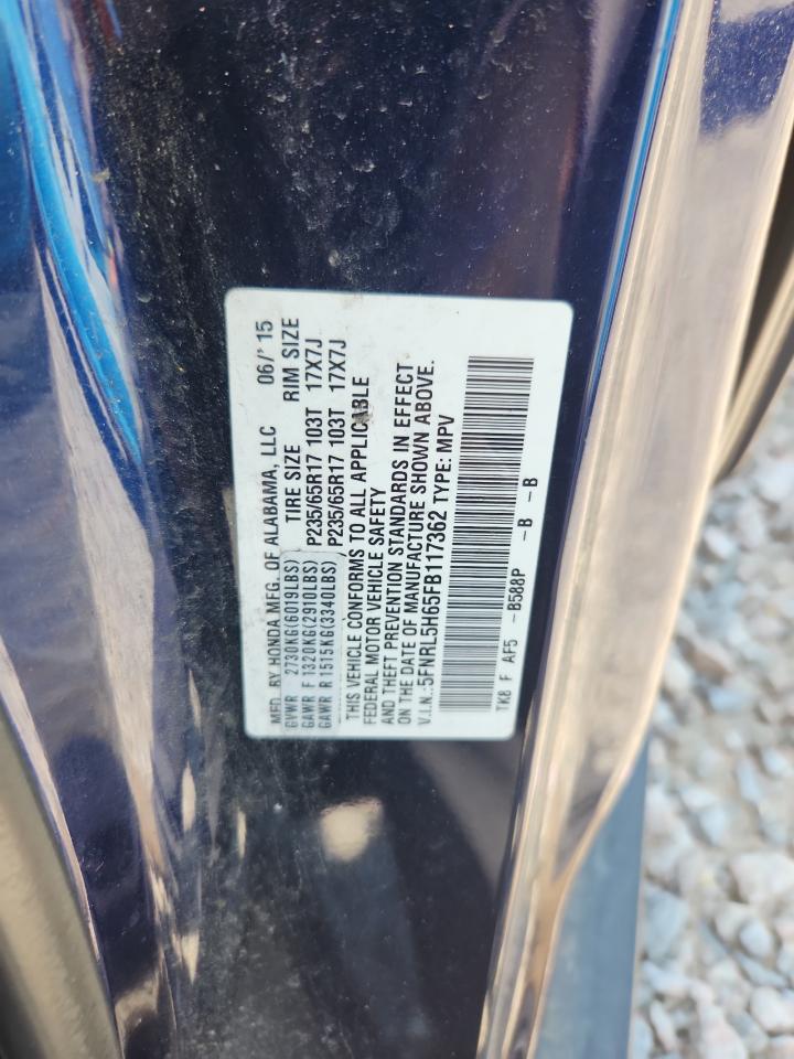 2015 Honda Odyssey Exl Синий vin: 5FNRL5H65FB117362