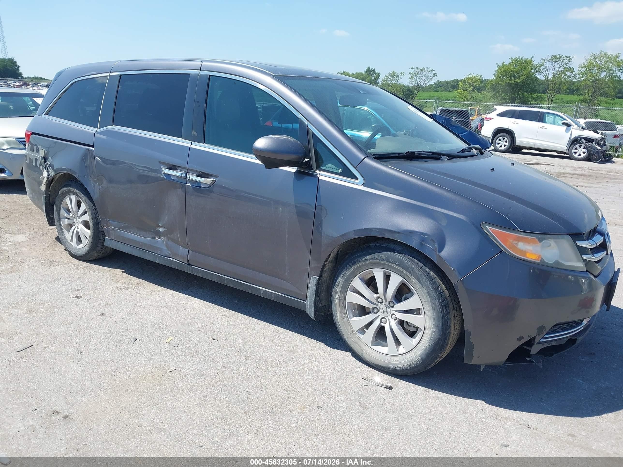 2015 Honda Odyssey Ex-l Gray vin: 5FNRL5H65FB125865