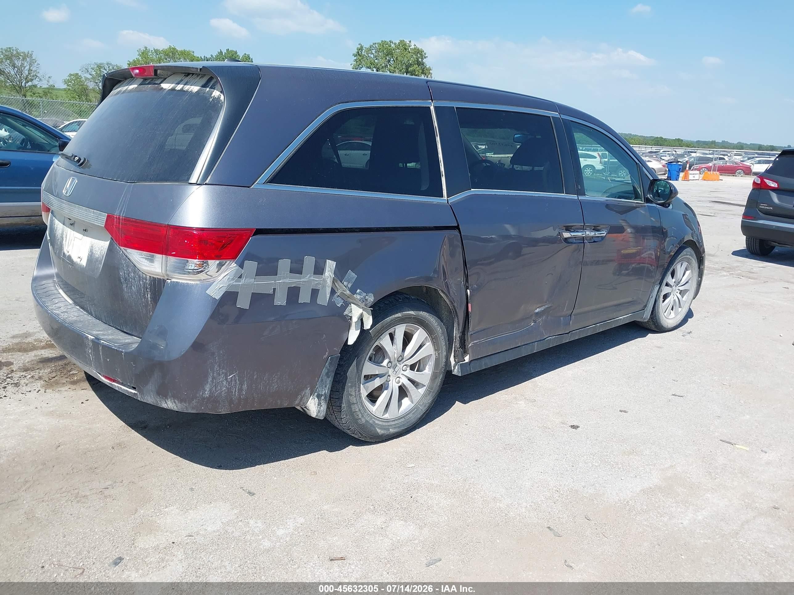 2015 Honda Odyssey Ex-l Gray vin: 5FNRL5H65FB125865