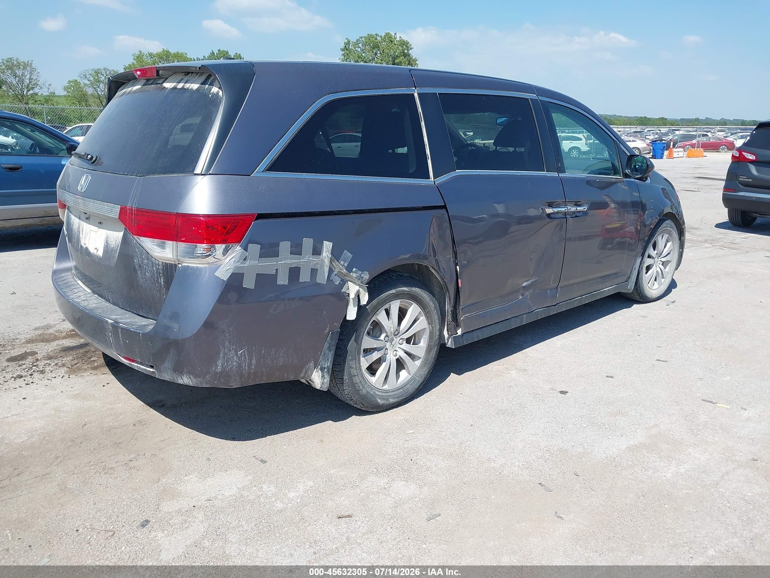 2015 Honda Odyssey Ex-l Gray vin: 5FNRL5H65FB125865