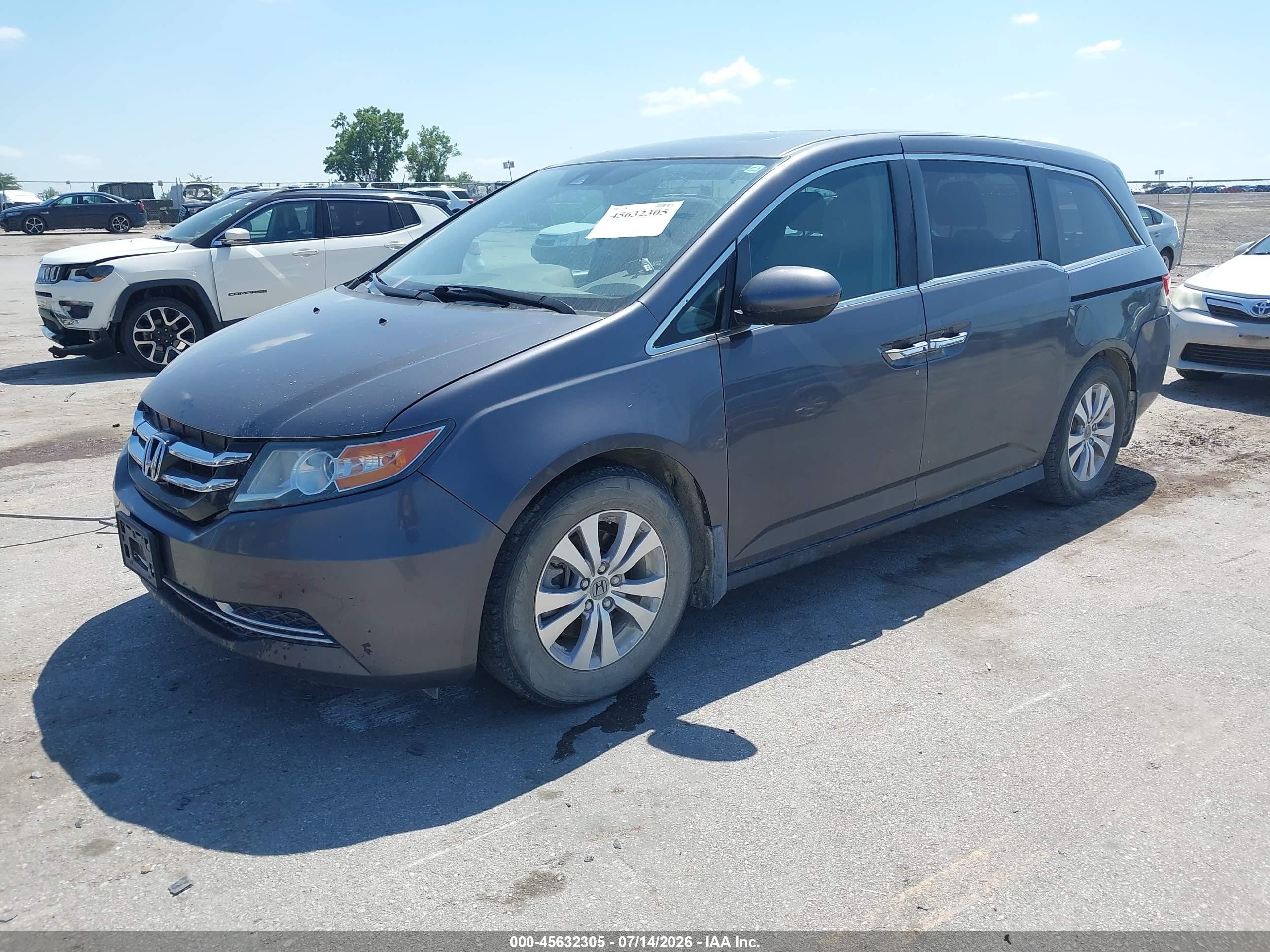 2015 Honda Odyssey Ex-l Gray vin: 5FNRL5H65FB125865