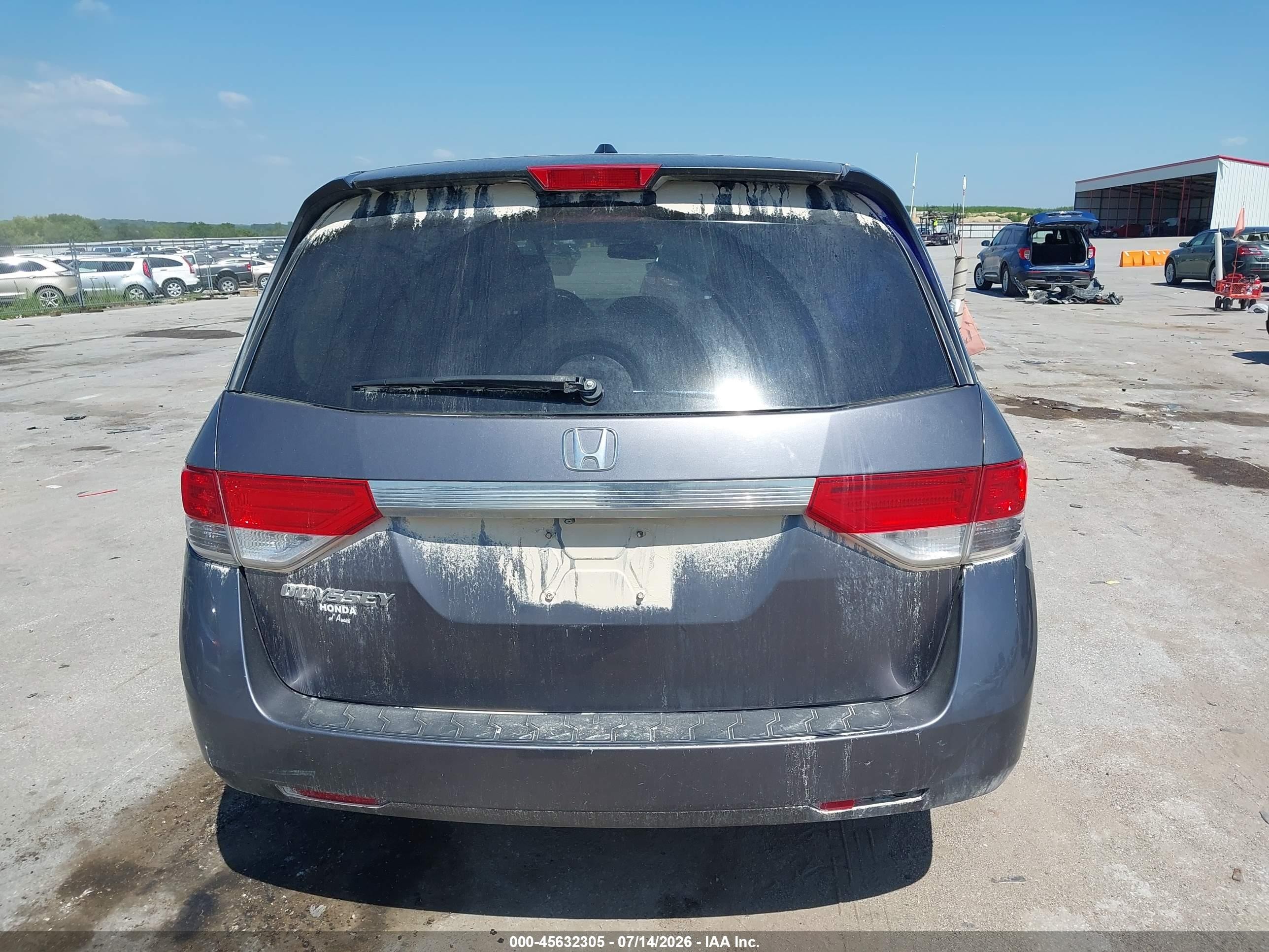 2015 Honda Odyssey Ex-l Gray vin: 5FNRL5H65FB125865