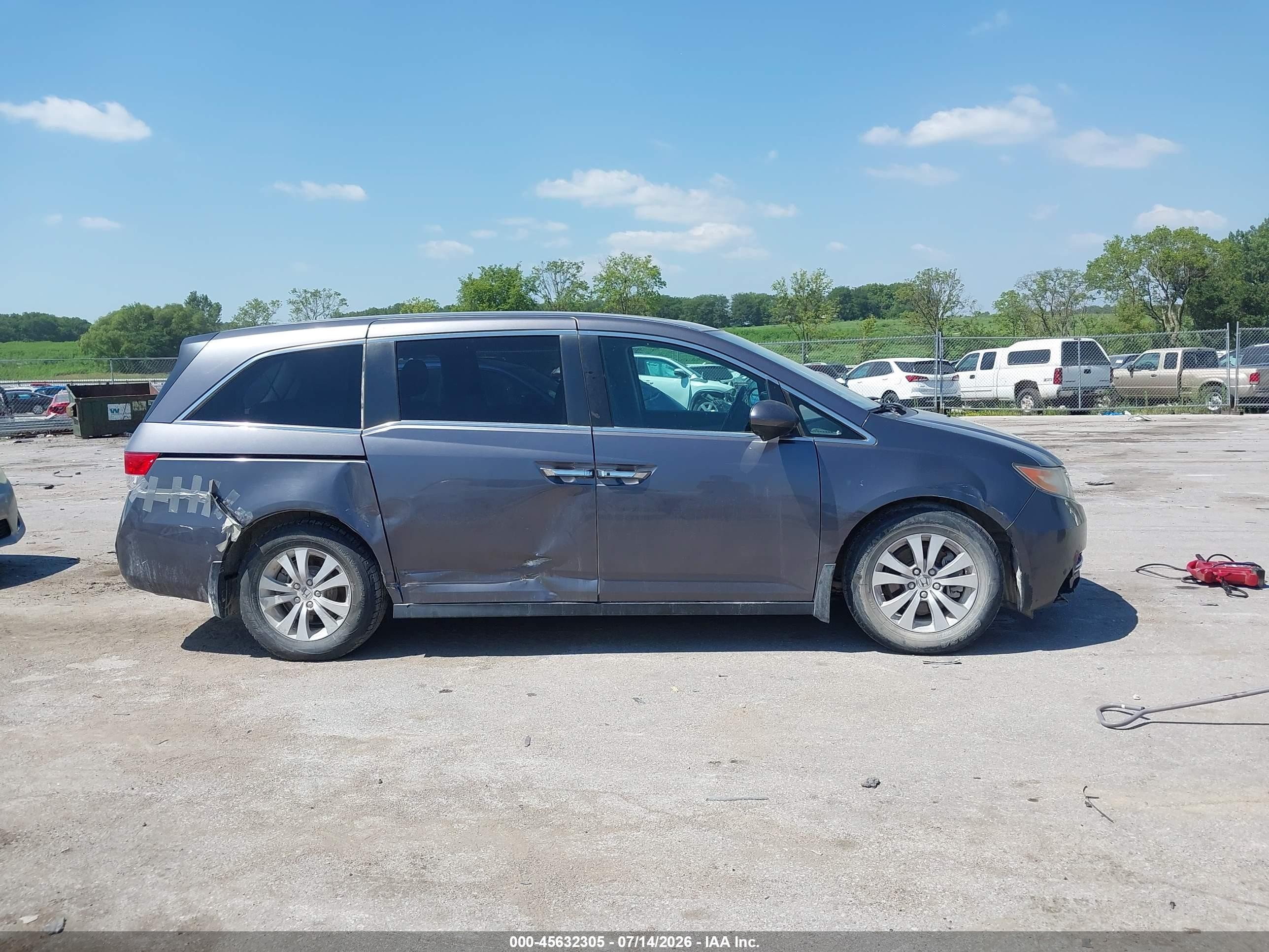 2015 Honda Odyssey Ex-l Gray vin: 5FNRL5H65FB125865