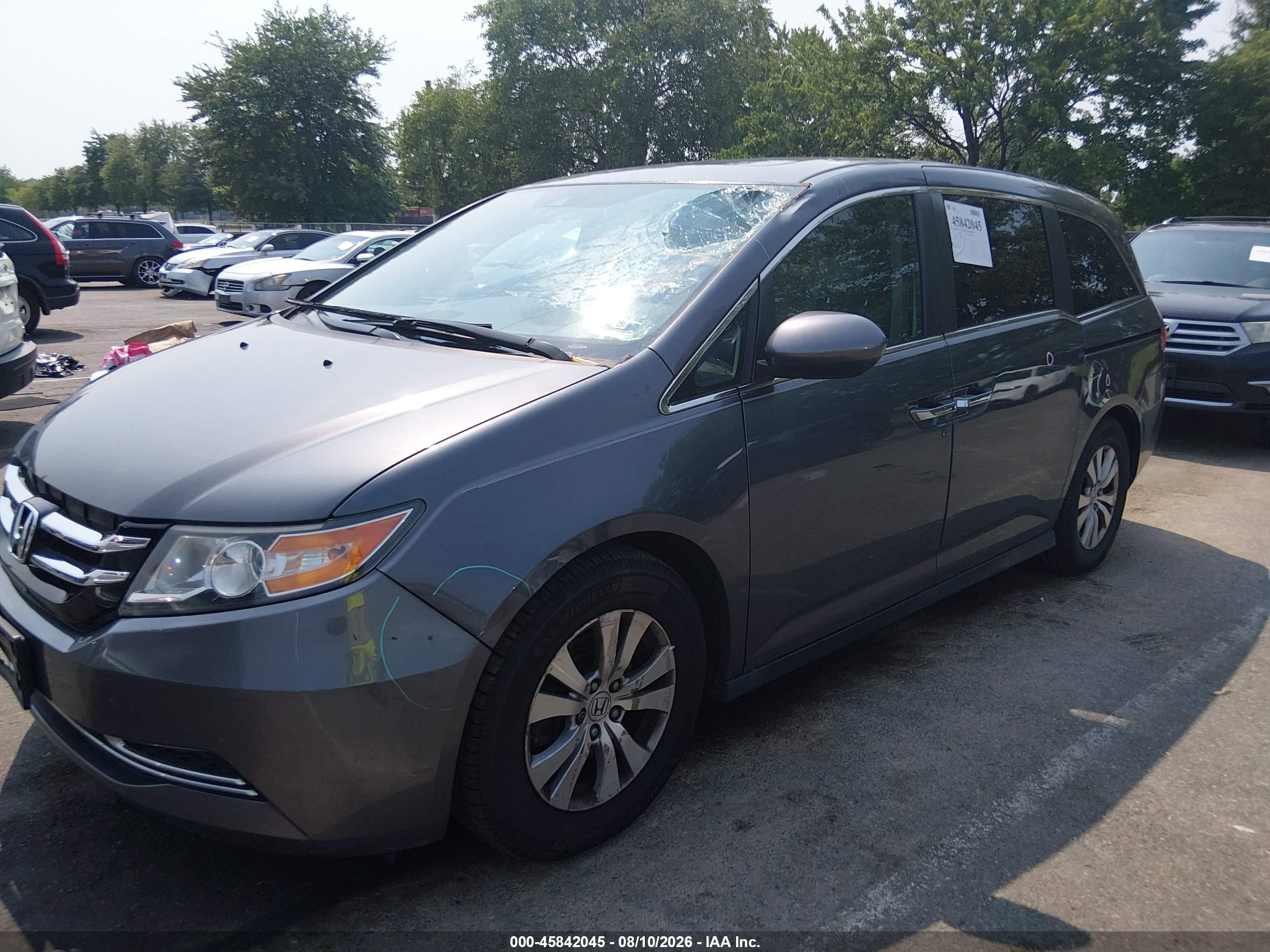 2016 Honda Odyssey Ex-l Gray vin: 5FNRL5H65GB104855