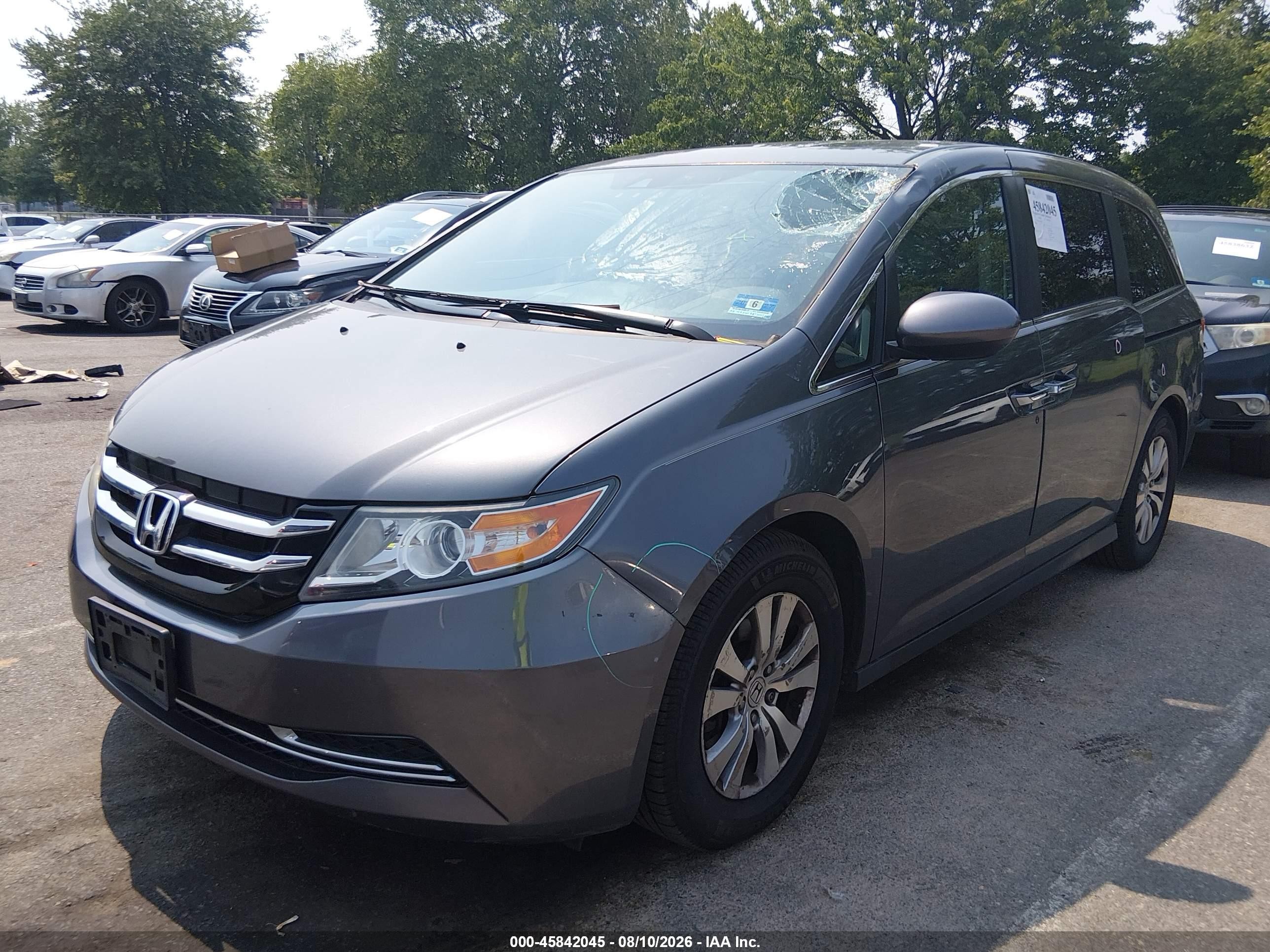2016 Honda Odyssey Ex-l Gray vin: 5FNRL5H65GB104855
