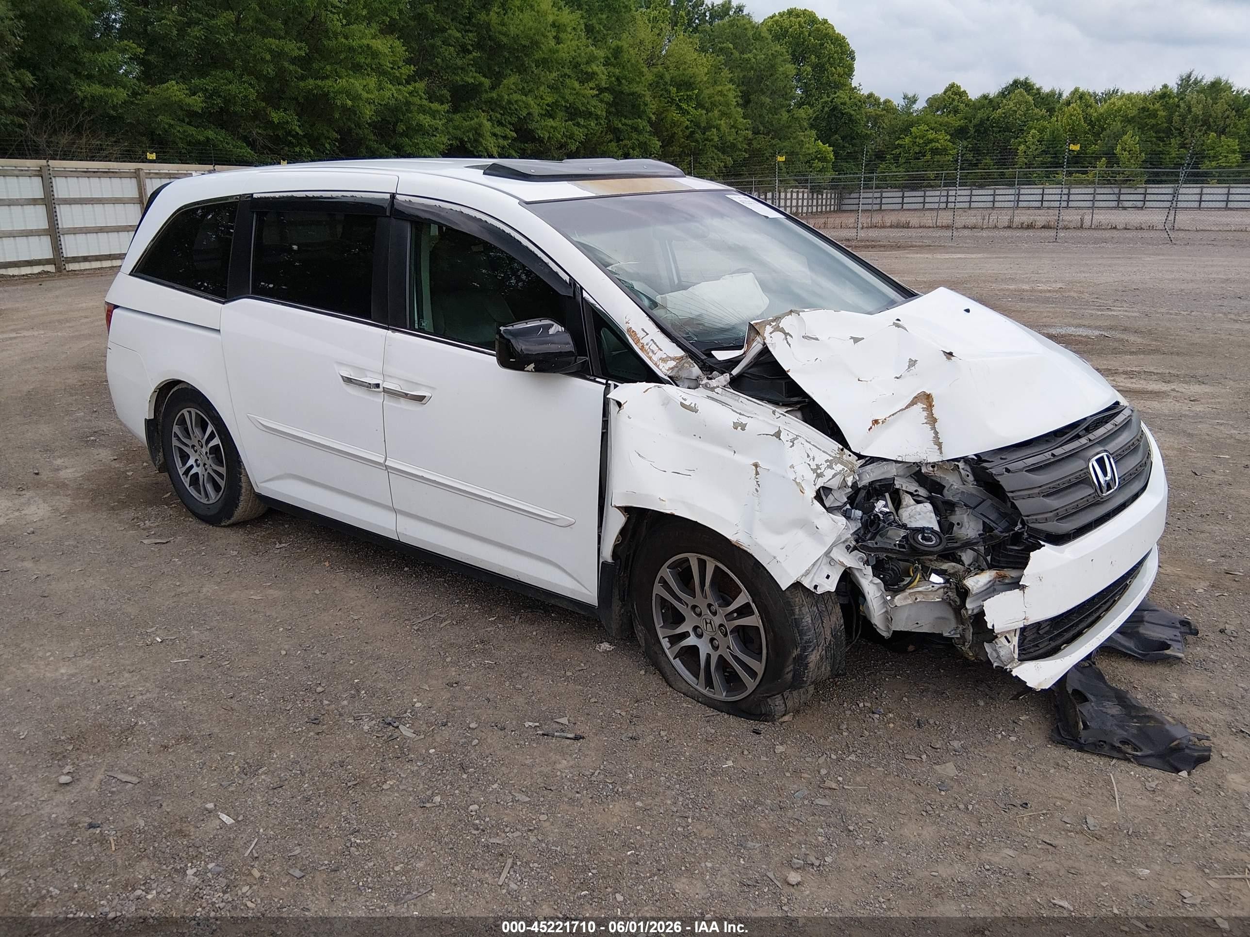 2011 Honda Odyssey Ex-l White vin: 5FNRL5H66BB002523
