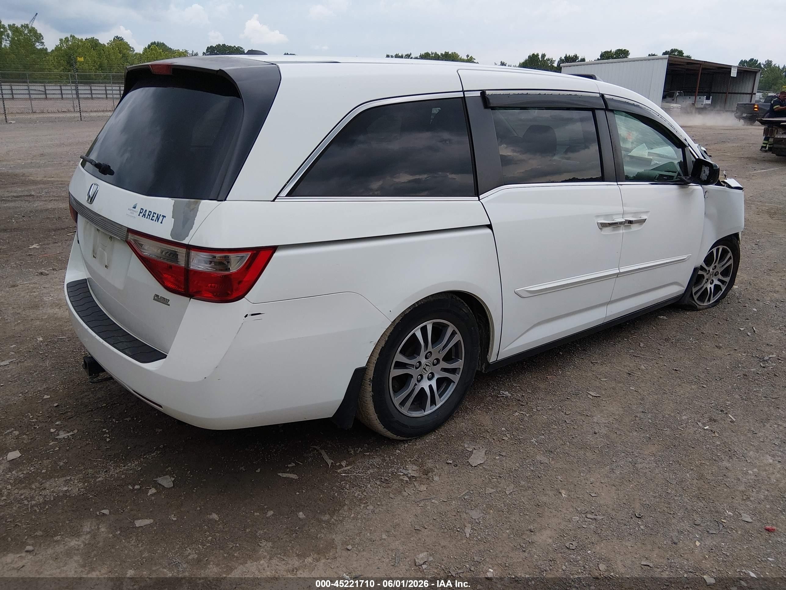 2011 Honda Odyssey Ex-l White vin: 5FNRL5H66BB002523