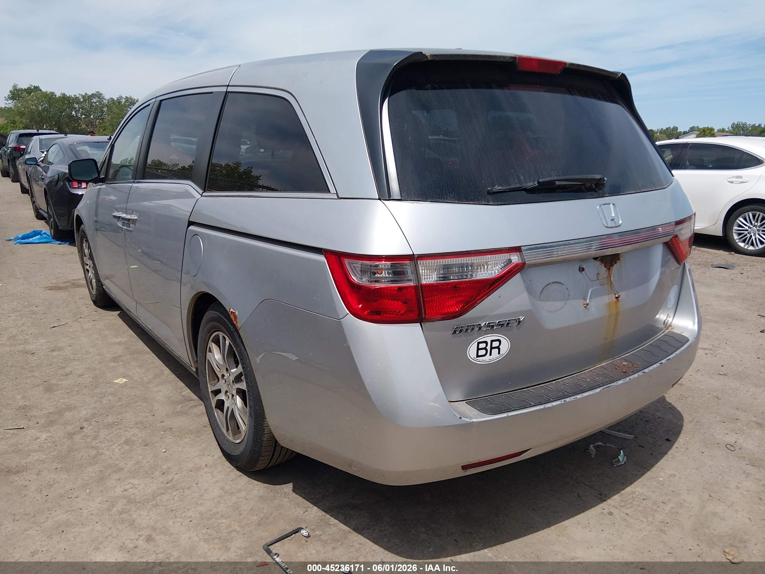 2011 Honda Odyssey Ex-l Silver vin: 5FNRL5H66BB013232