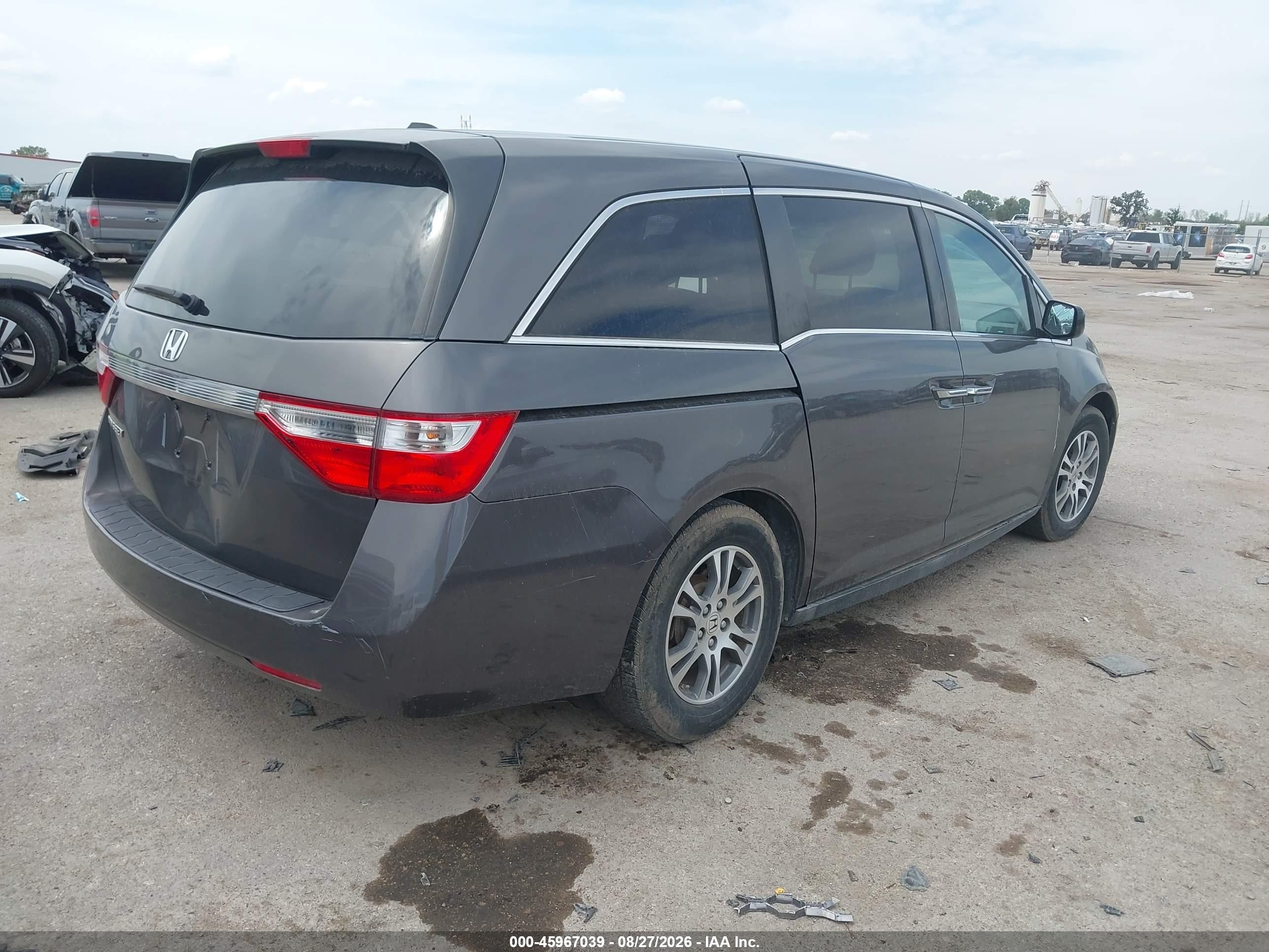 2011 Honda Odyssey Ex-l Gray vin: 5FNRL5H66BB019693