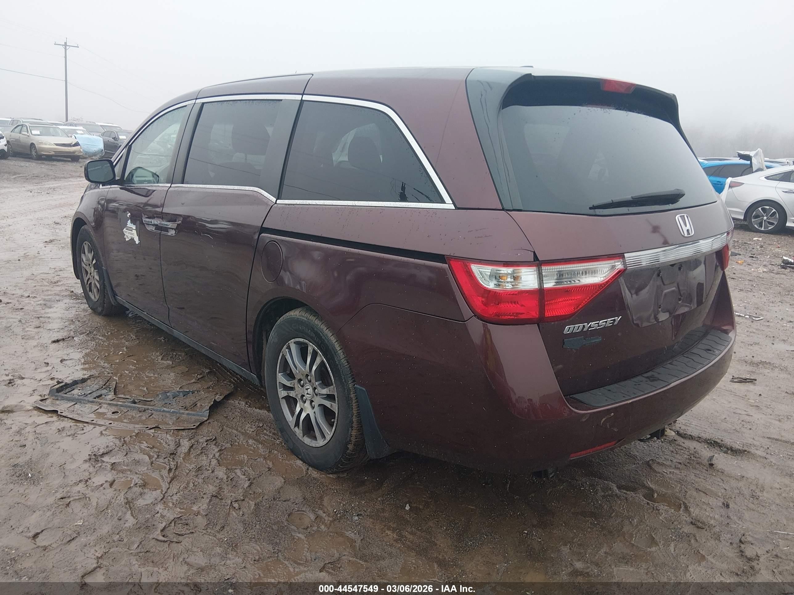 2011 Honda Odyssey Ex-l Maroon vin: 5FNRL5H66BB039331