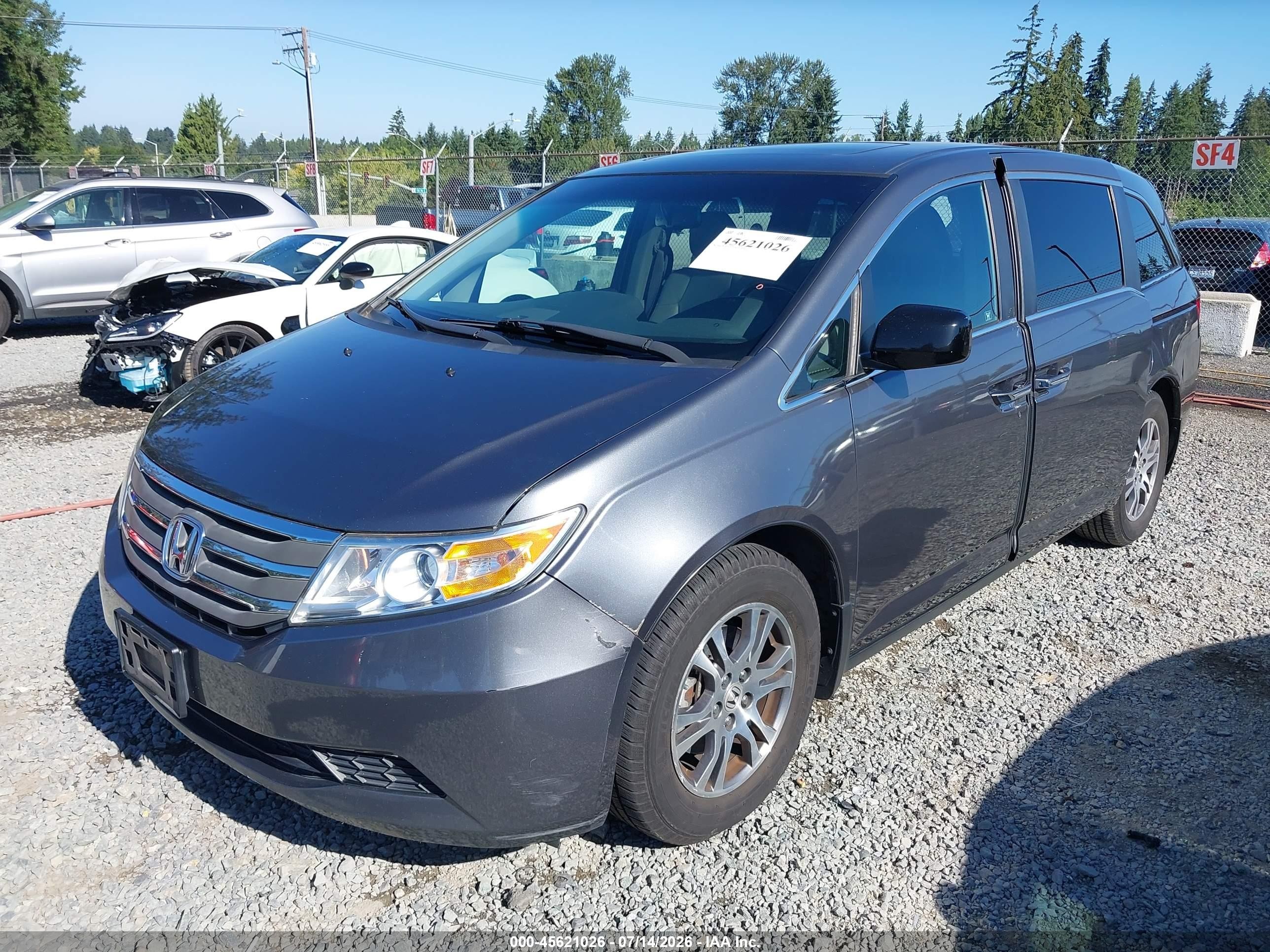 2011 Honda Odyssey Ex-l Gray vin: 5FNRL5H66BB048532