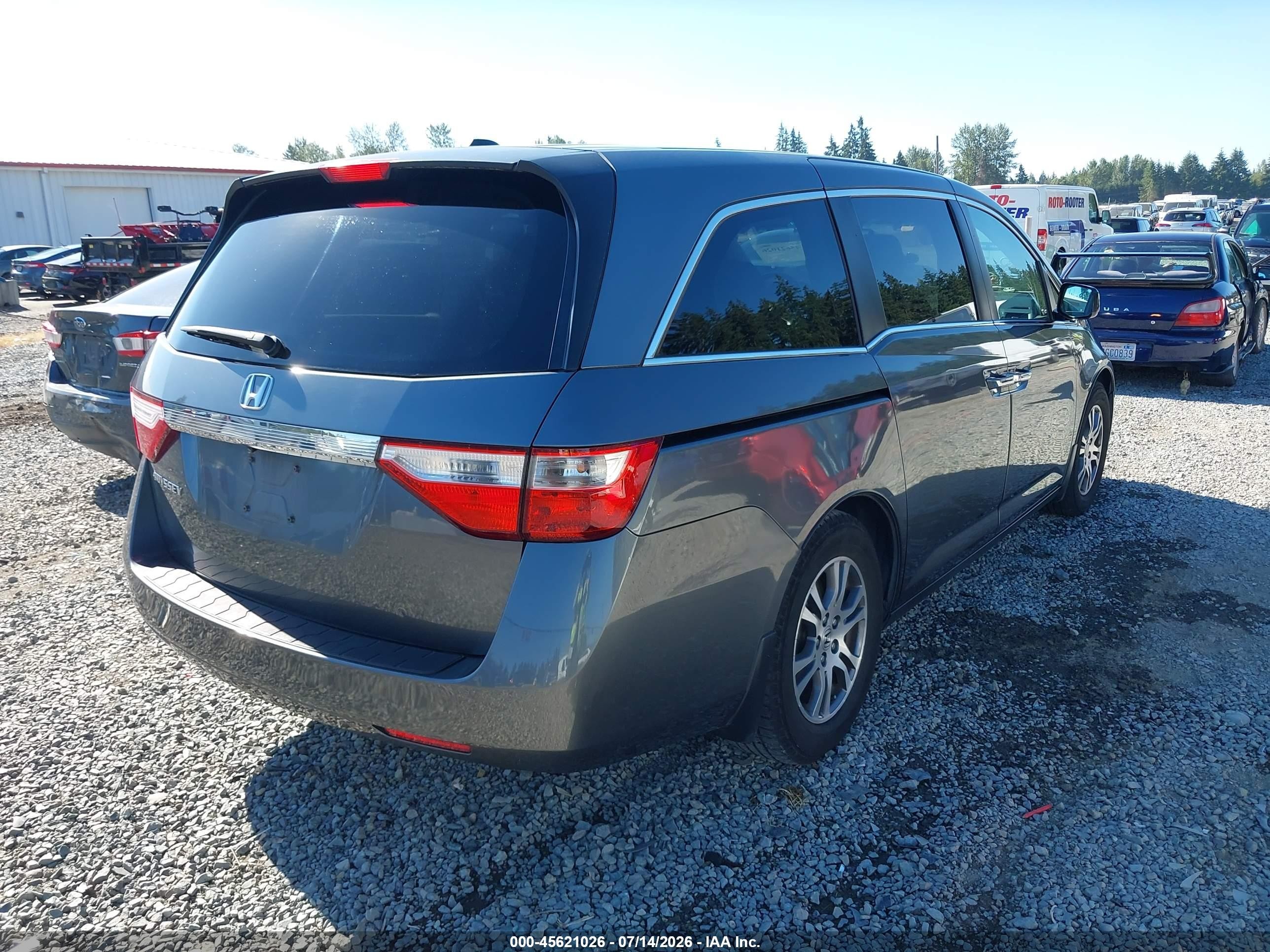 2011 Honda Odyssey Ex-l Gray vin: 5FNRL5H66BB048532