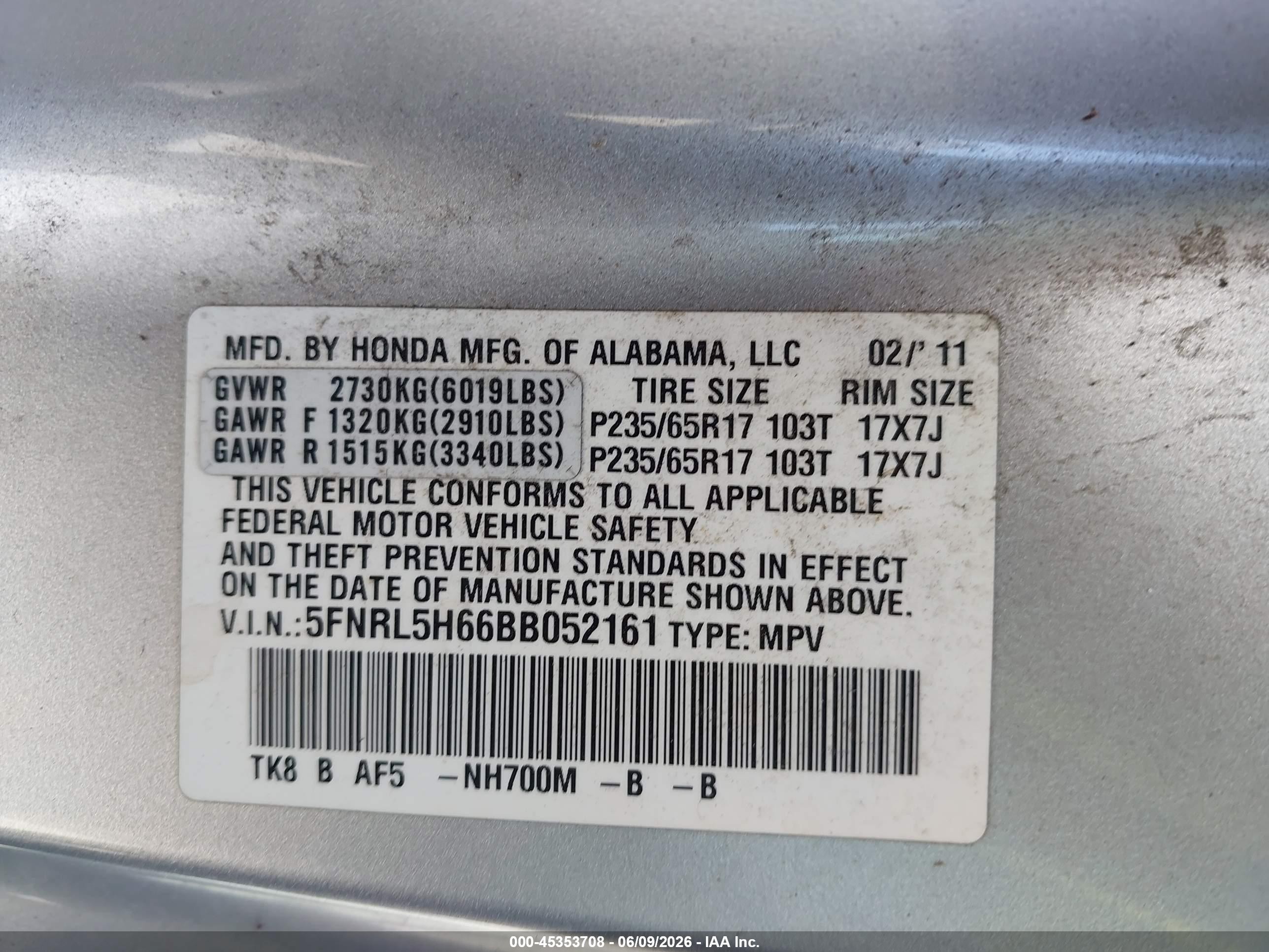 2011 Honda Odyssey Ex-l Серебряный vin: 5FNRL5H66BB052161