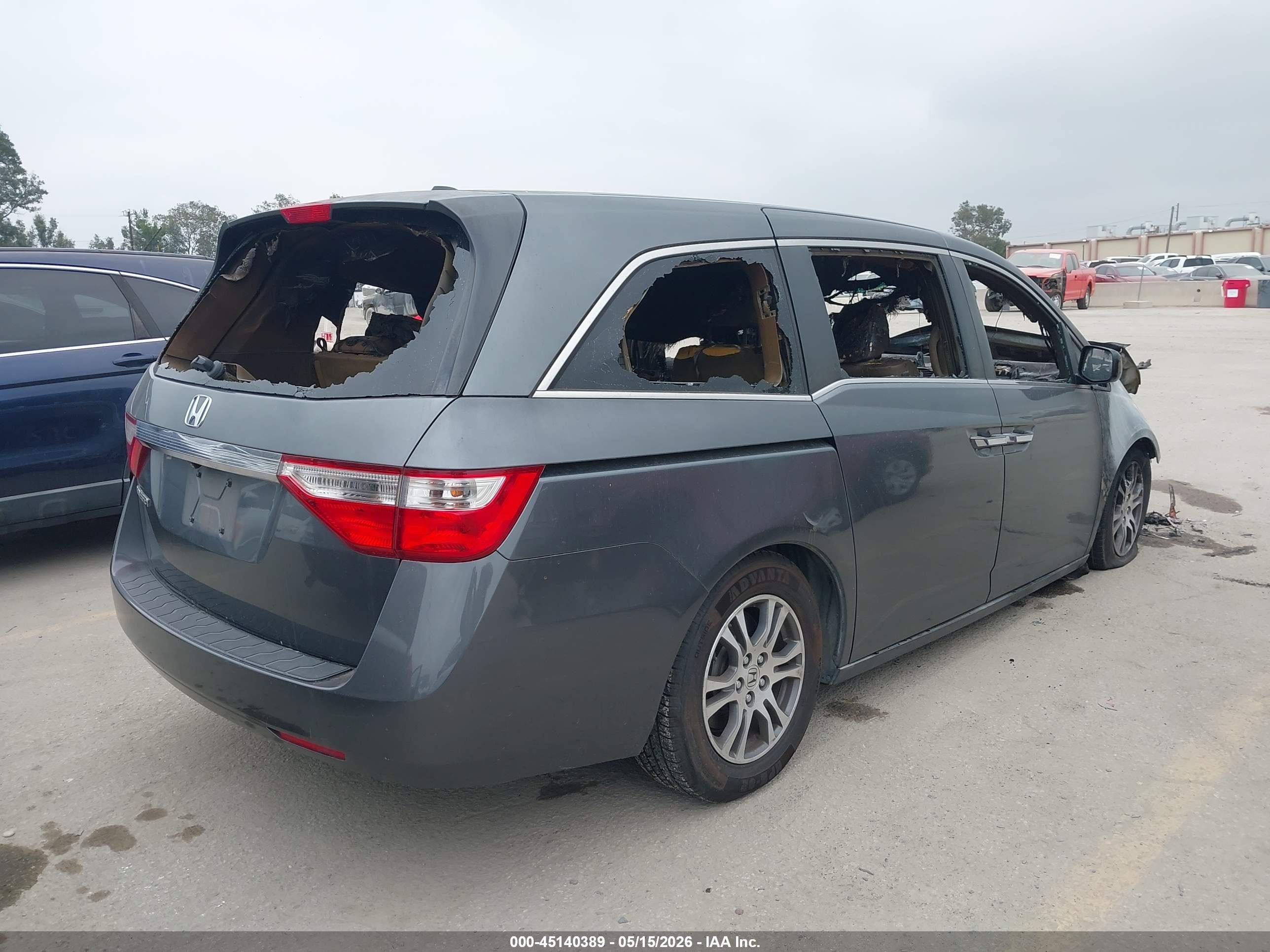 2011 Honda Odyssey Ex-l Gray vin: 5FNRL5H66BB052659