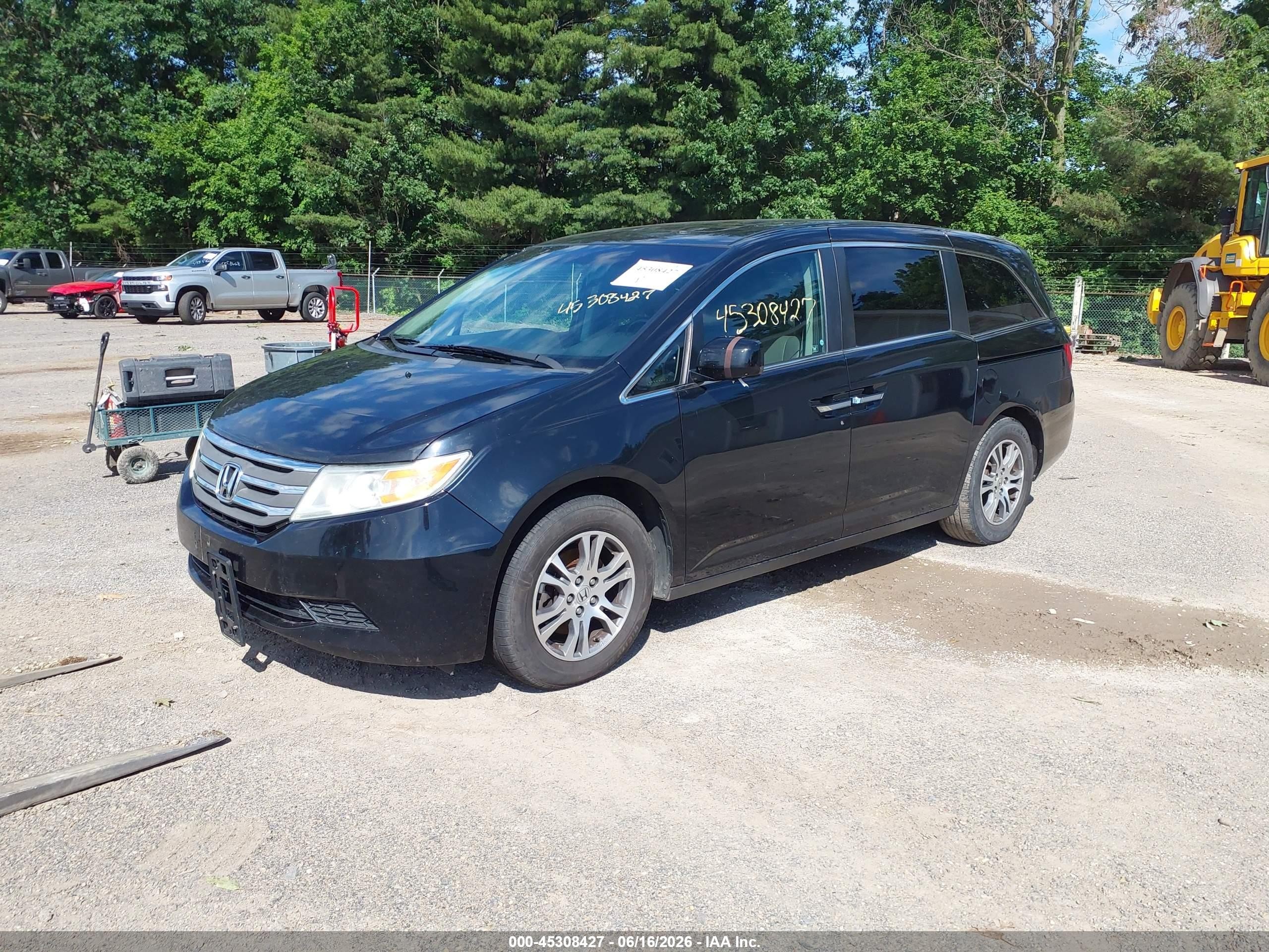 2011 Honda Odyssey Ex-l Black vin: 5FNRL5H66BB084124