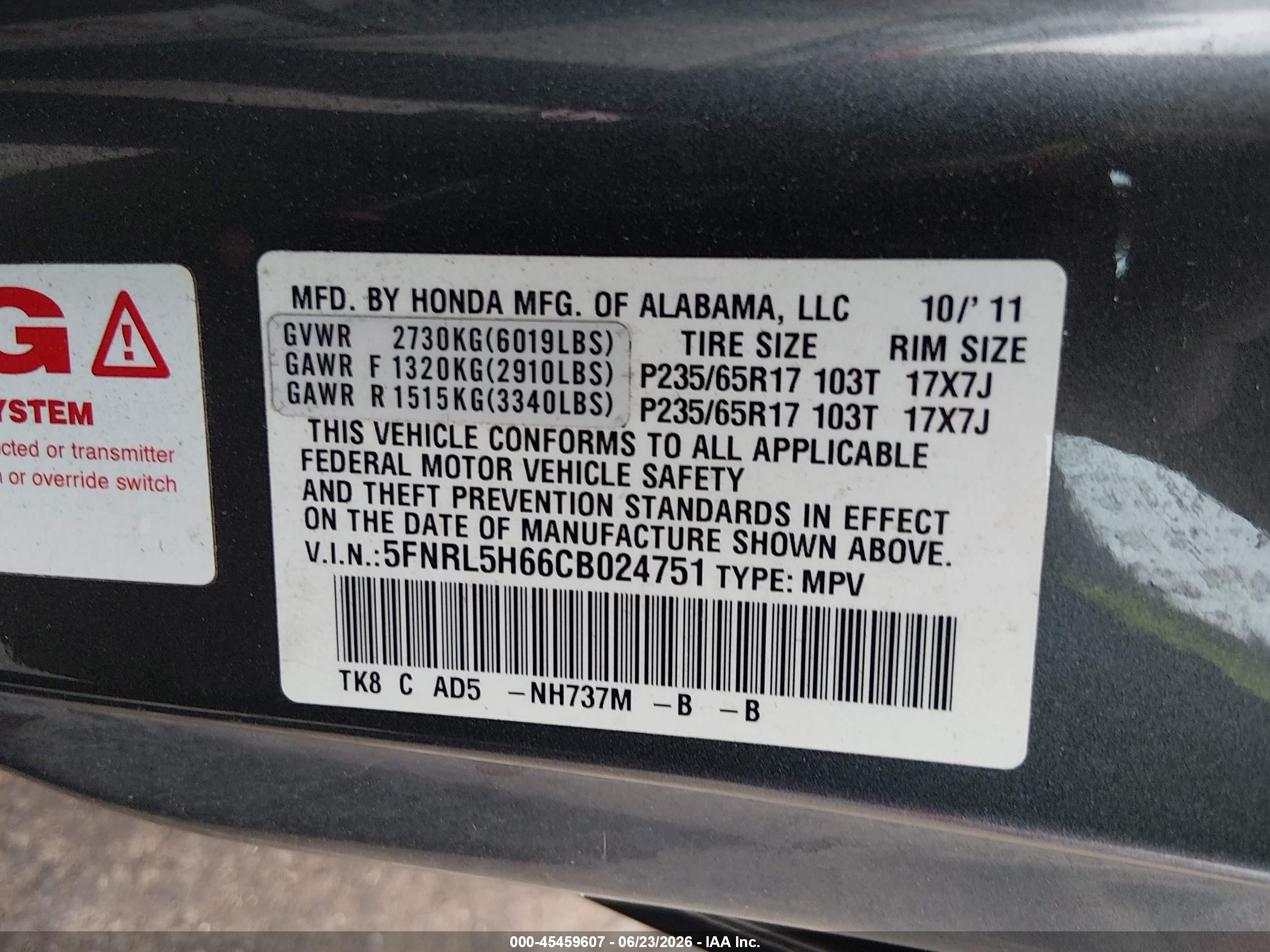 2012 Honda Odyssey Ex-l Gray vin: 5FNRL5H66CB024751