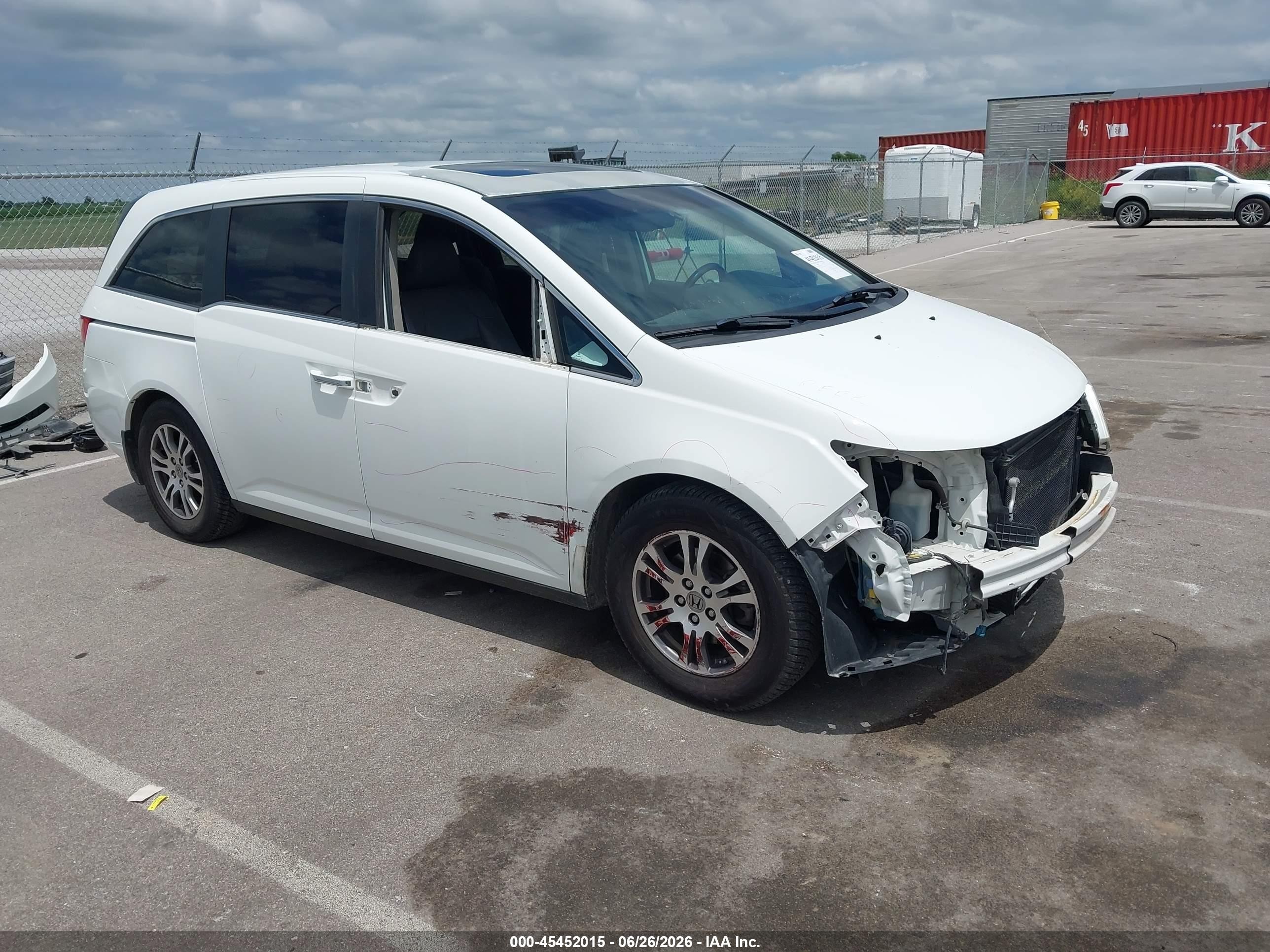 2012 Honda Odyssey Ex-l White vin: 5FNRL5H66CB030307