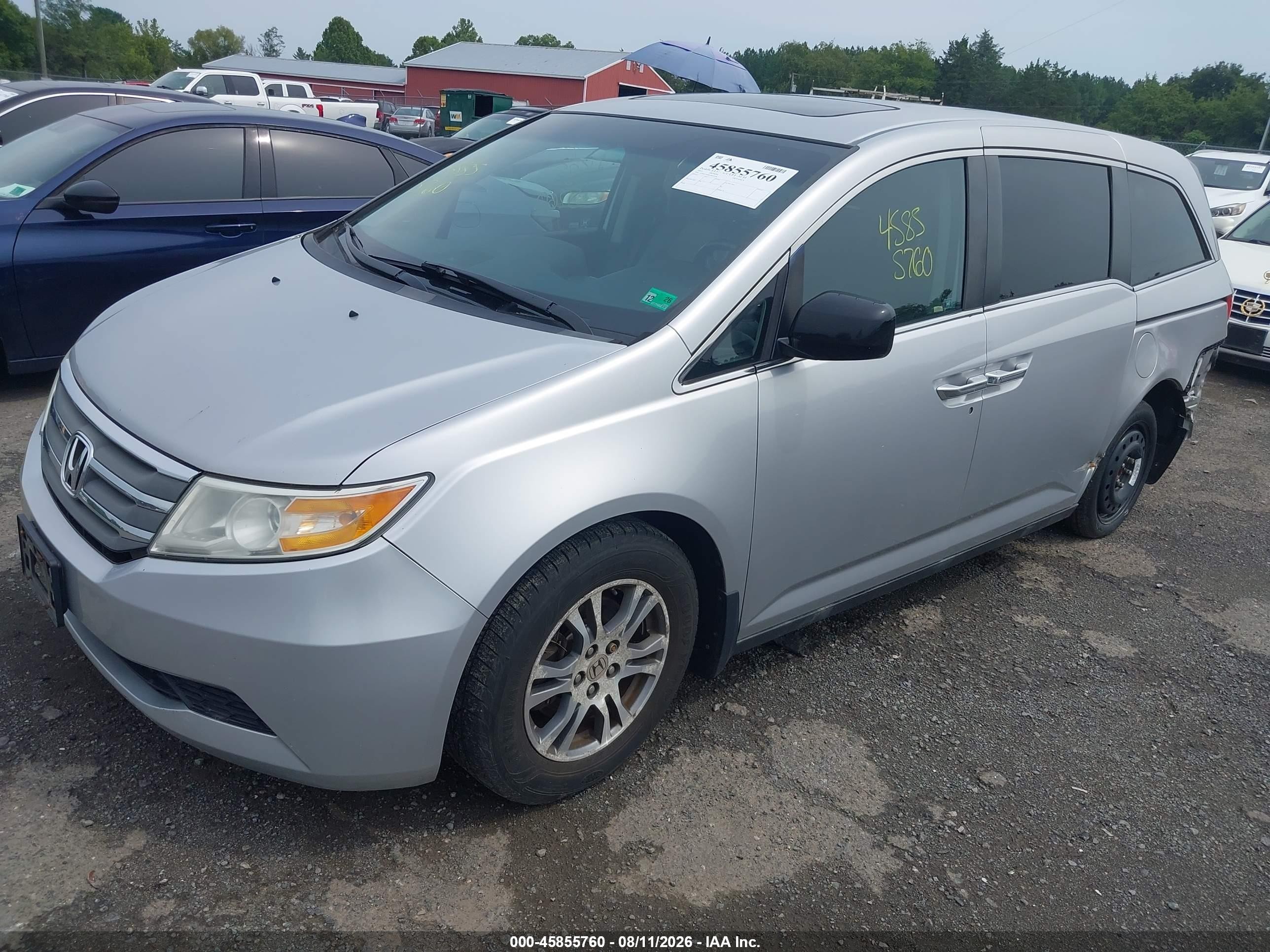 2012 Honda Odyssey Ex-l Silver vin: 5FNRL5H66CB042926