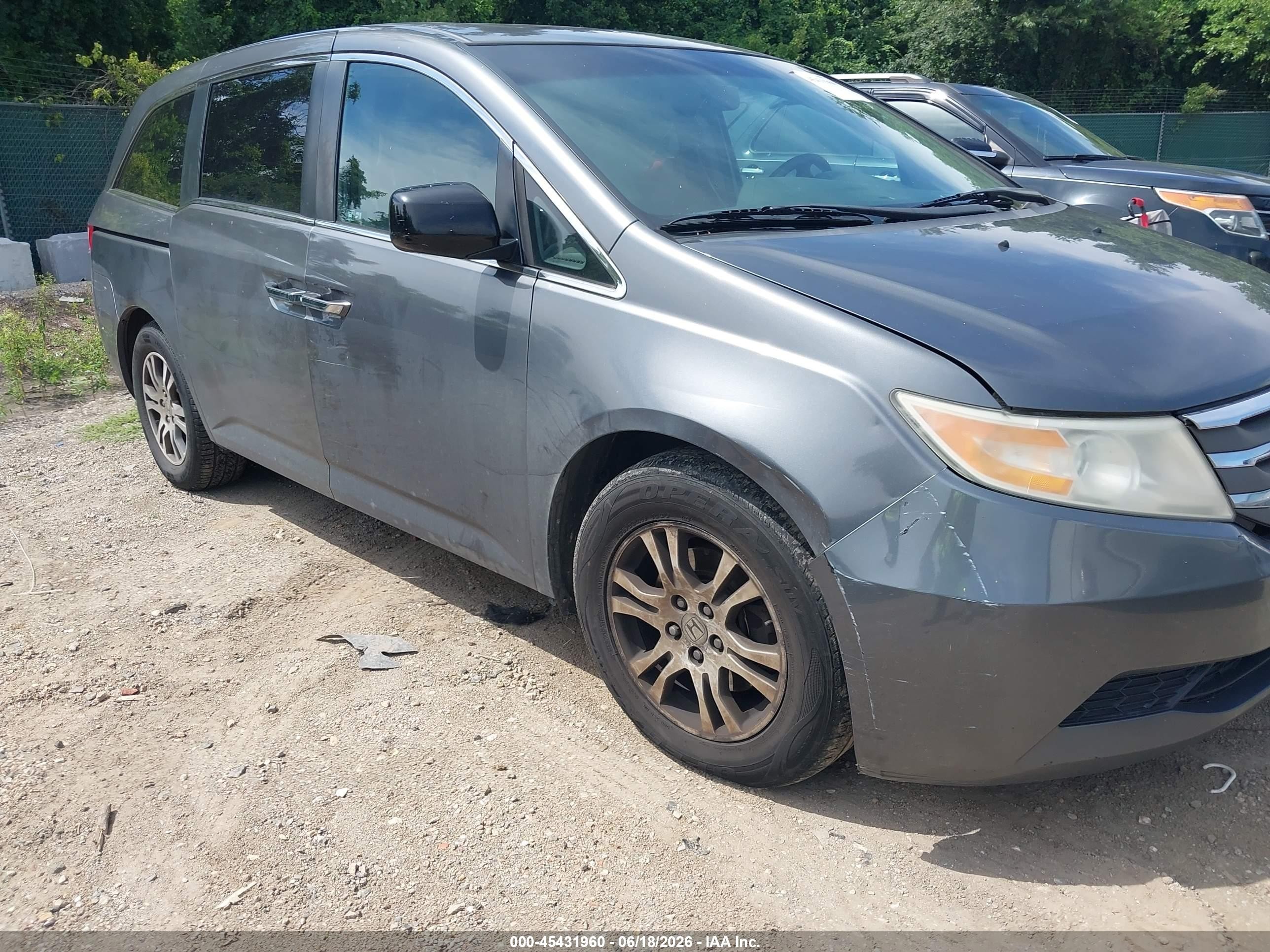 2012 Honda Odyssey Ex-l Gray vin: 5FNRL5H66CB050184