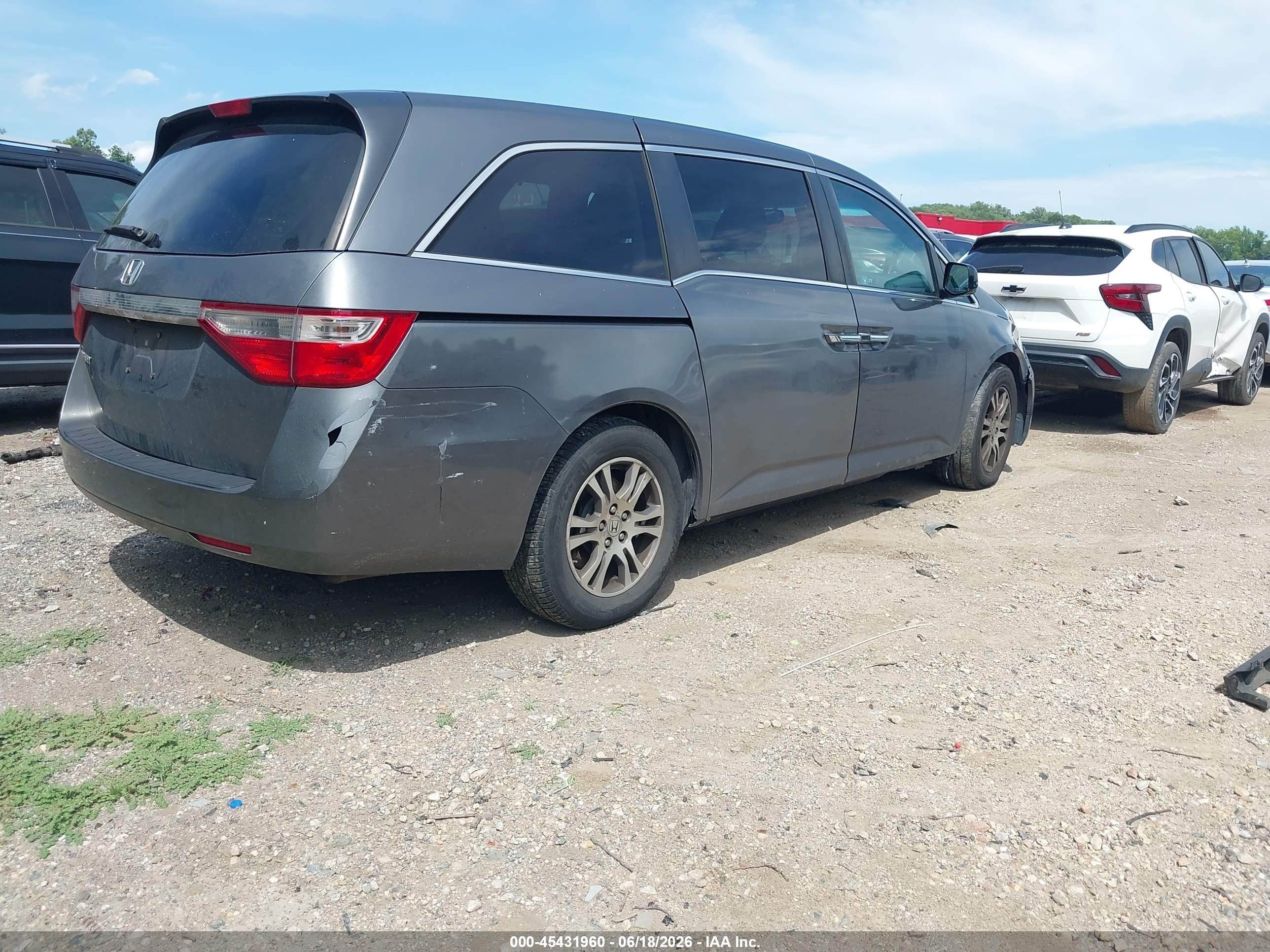2012 Honda Odyssey Ex-l Gray vin: 5FNRL5H66CB050184