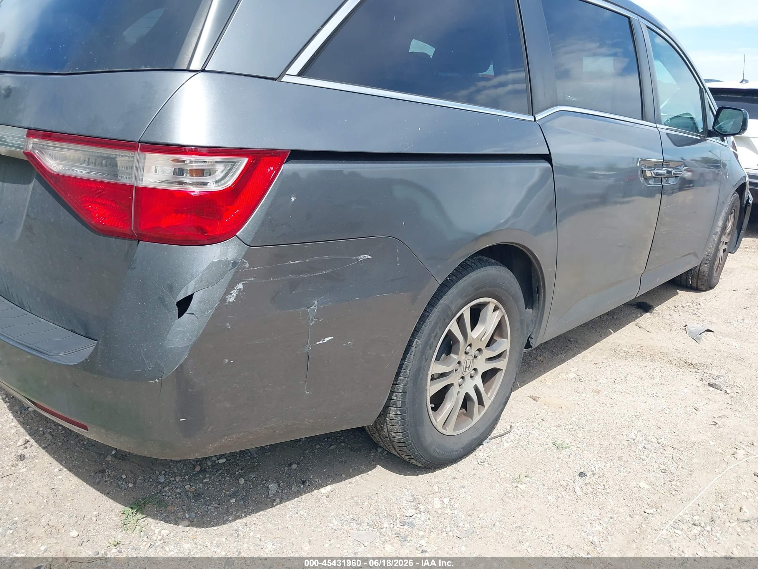 2012 Honda Odyssey Ex-l Gray vin: 5FNRL5H66CB050184