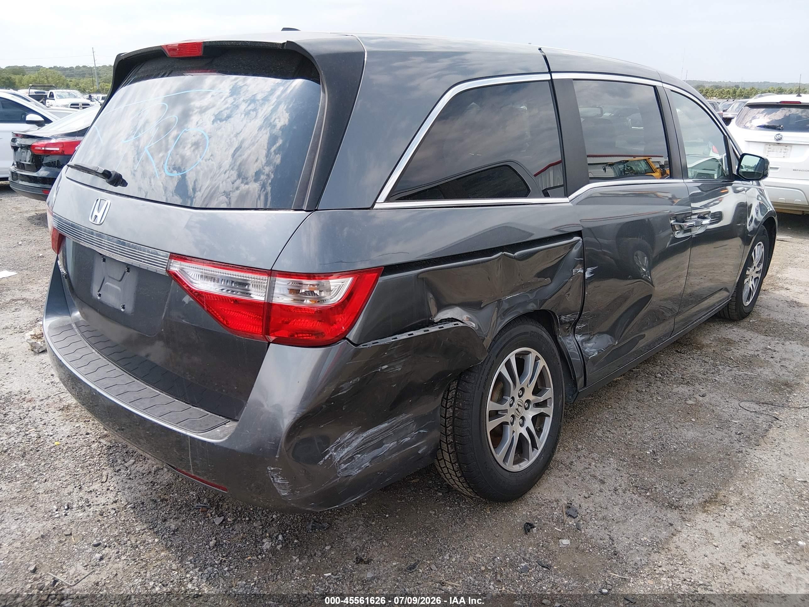 2012 Honda Odyssey Ex-l Gray vin: 5FNRL5H66CB066367