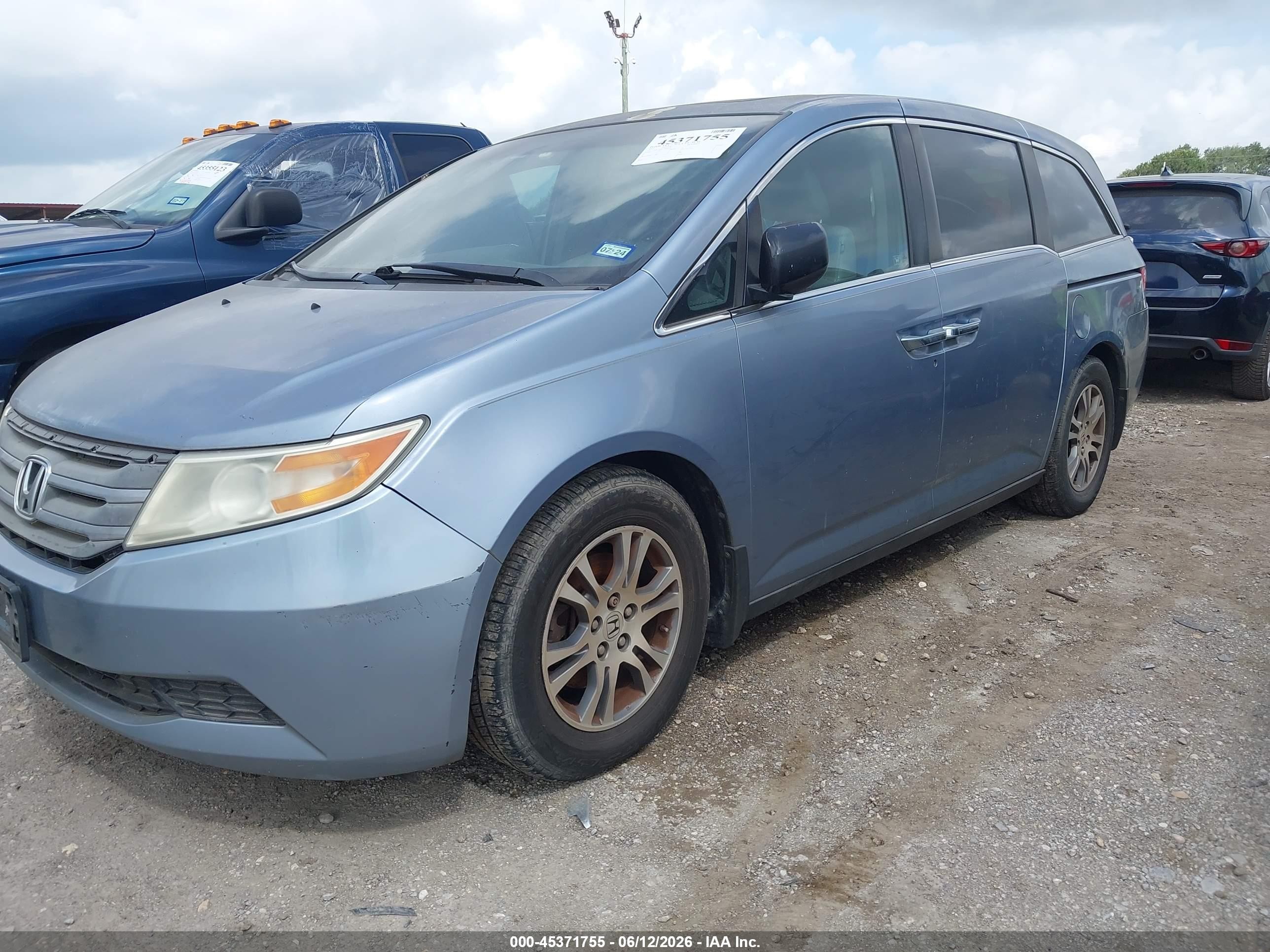 2012 Honda Odyssey Ex-l Blue vin: 5FNRL5H66CB085839